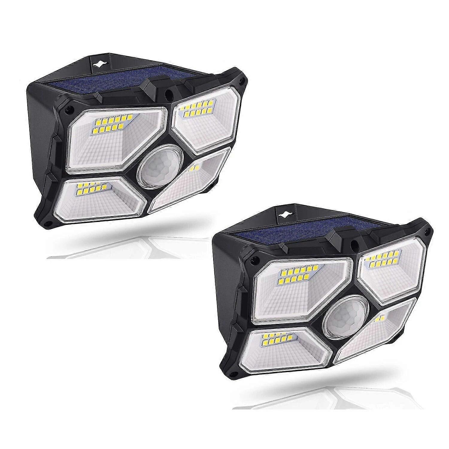 2/4Pcs 40 LED Solar Wall Light, 10m Motion Sensor, 120 Degree Angle, 150 Lumen Brightness, Four Illuminating Surfaces Suitable for Various B