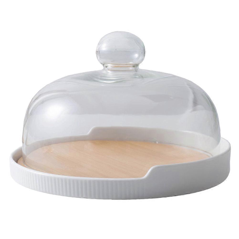 Glass Topped Cake Stand, Prevents Contamination, Sleek and Generous Style