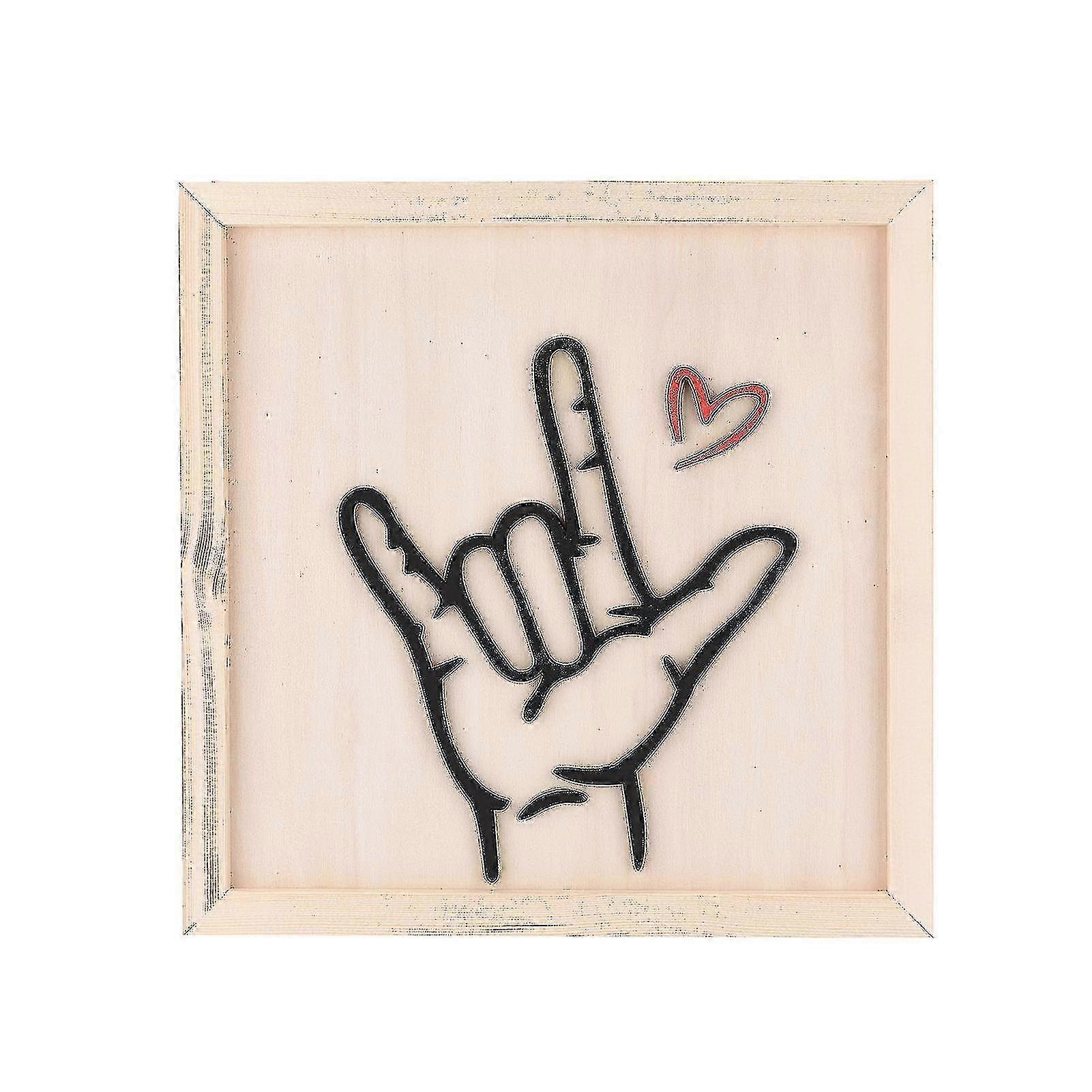 סמל מחוות אהבה תפאורה מסגרת תמונה מעץ לקישוט קיר ושולחן עבודה לבית המתאים למותג מסוים