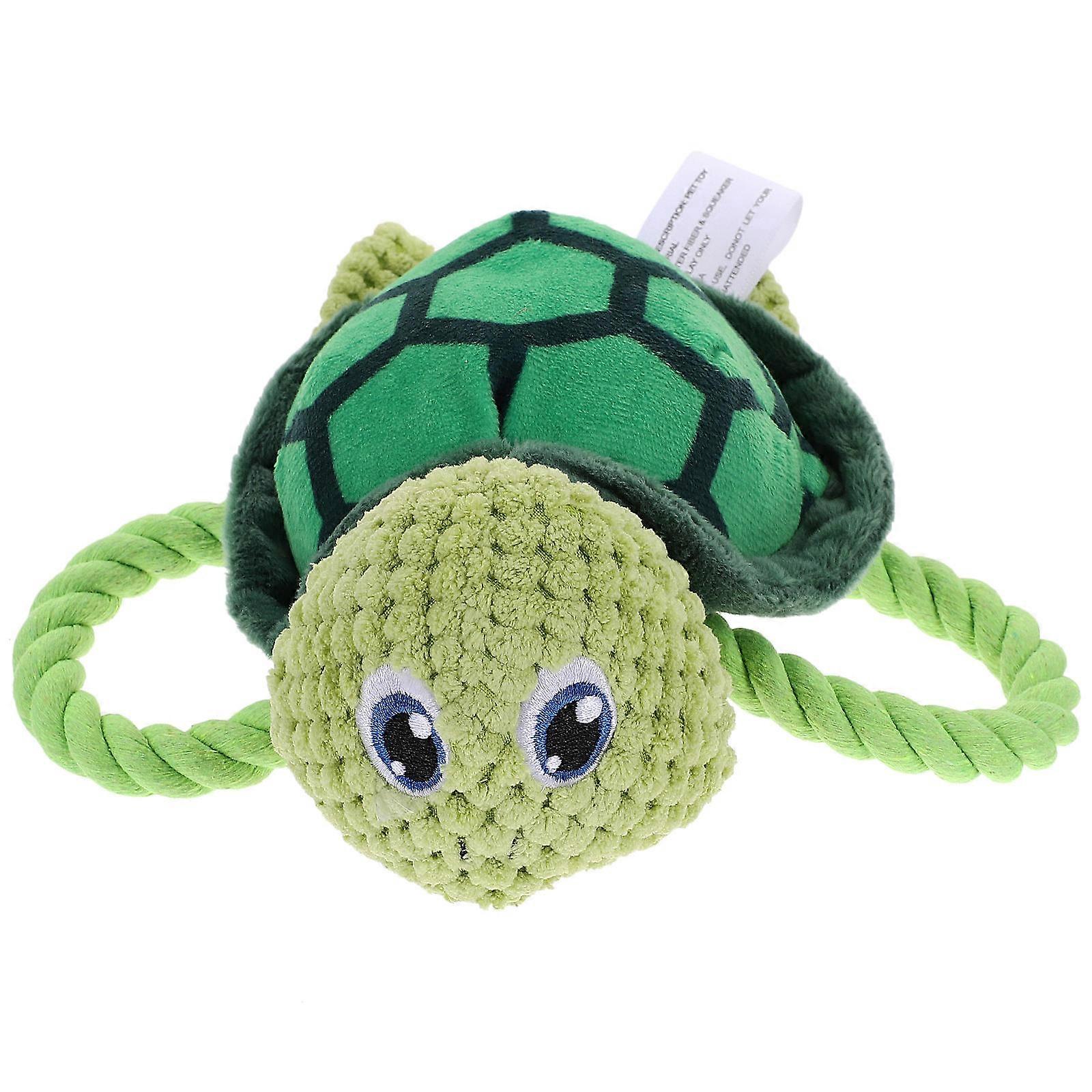 Cute Durable Stuffed Cartoon Turtle Dog Chew Plush Squeaky Pet Accessory for Safe Teething and Playtime Fun