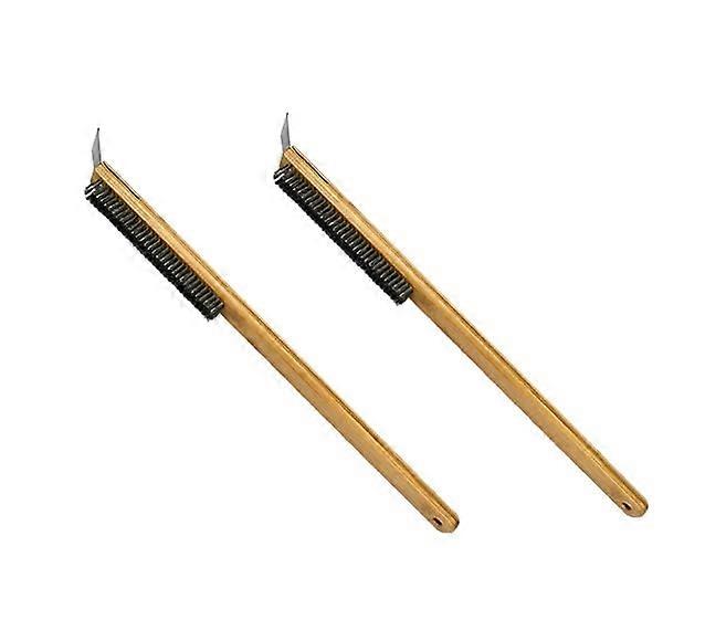 2 Pack Pizza Oven Brush with Long Handle and Scraper for Outdoor Pizza Ovens