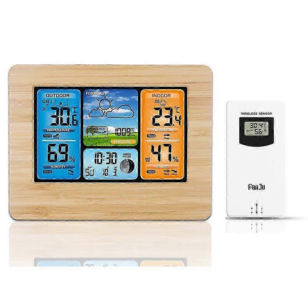 Wireless weather station digital weather station weather station thermometer with alarm and hygrometer alarm with external sensor moon phase weather c