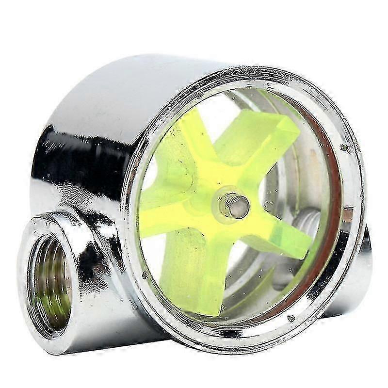 Flow Meter Water Cooling Flow Indicator Meter Copper Chromed 2 Ways G1/4 Threaded