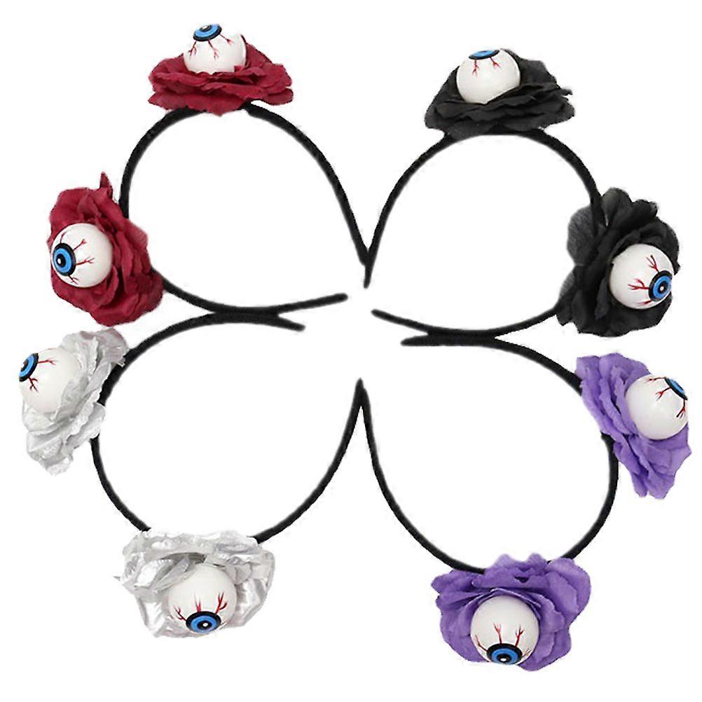 Party Headbands Halloween Rose Eye Ball Headbands Role-Playing Photography Props 16X16X5CM Assorted Color 4Pcs