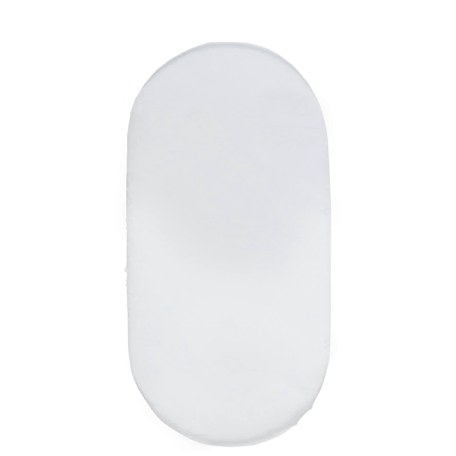 Plain Baby Fitted Sheet for Rollaway Bed and Pram, Satin Mattress Protector, White Bassinet Cover, 82x41 cm