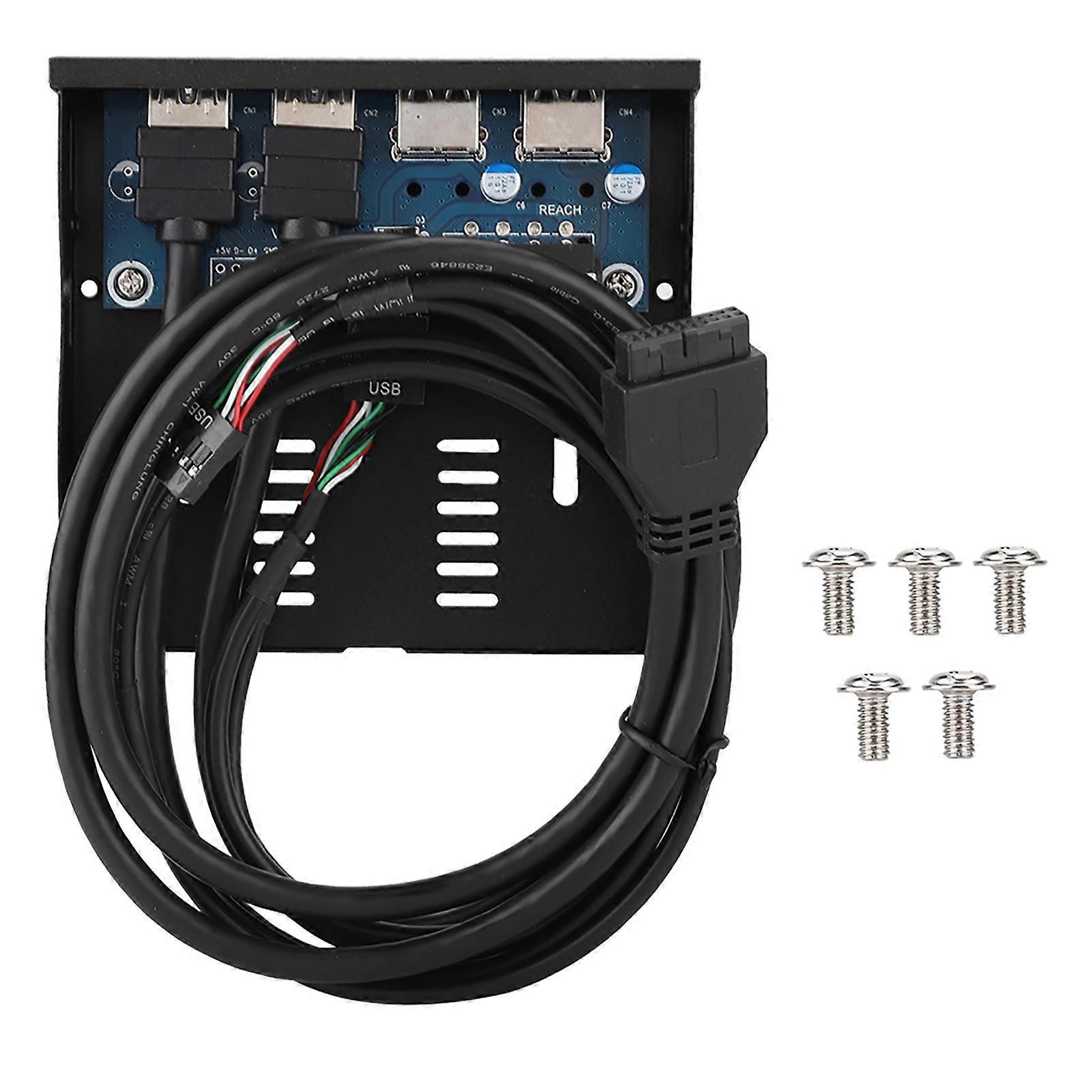 3.5 inch 19 pin T9 High Speed USB 3.0 + USB 2.0 4 Port Front Panel Floppy Disk Drive
