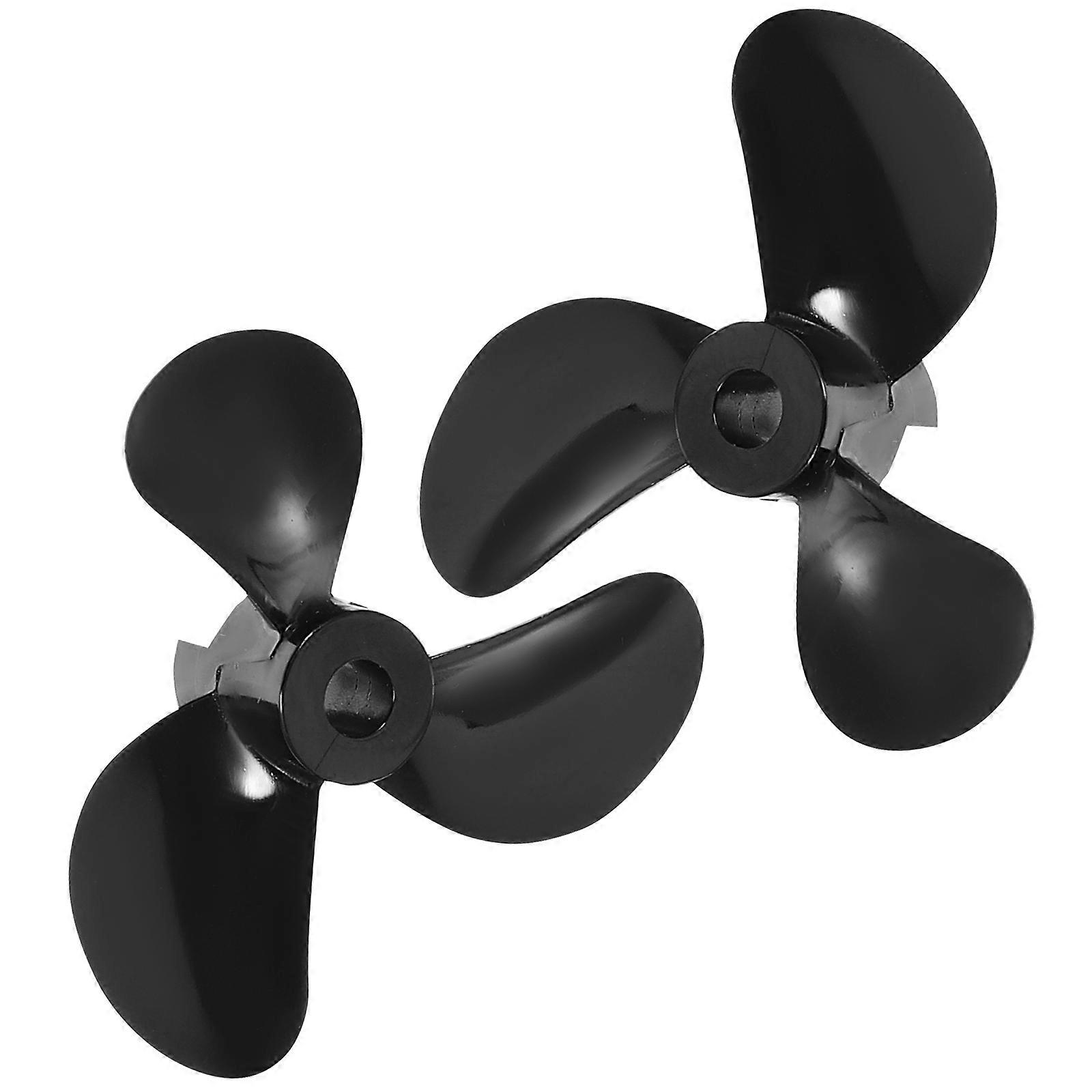 Boat Repairing Supply Model Boat Propeller Counterclockwise Rotation Three- Black 3.20X3.20X0.90Cm 1 Pair
