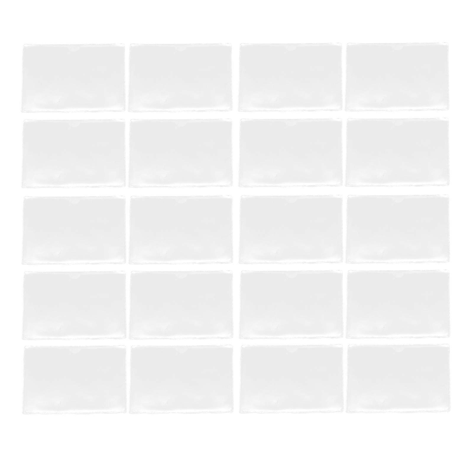 Label Holder Material Card Sleeves for Storage 30Pcs Transparent Self-Adhesive Pouches