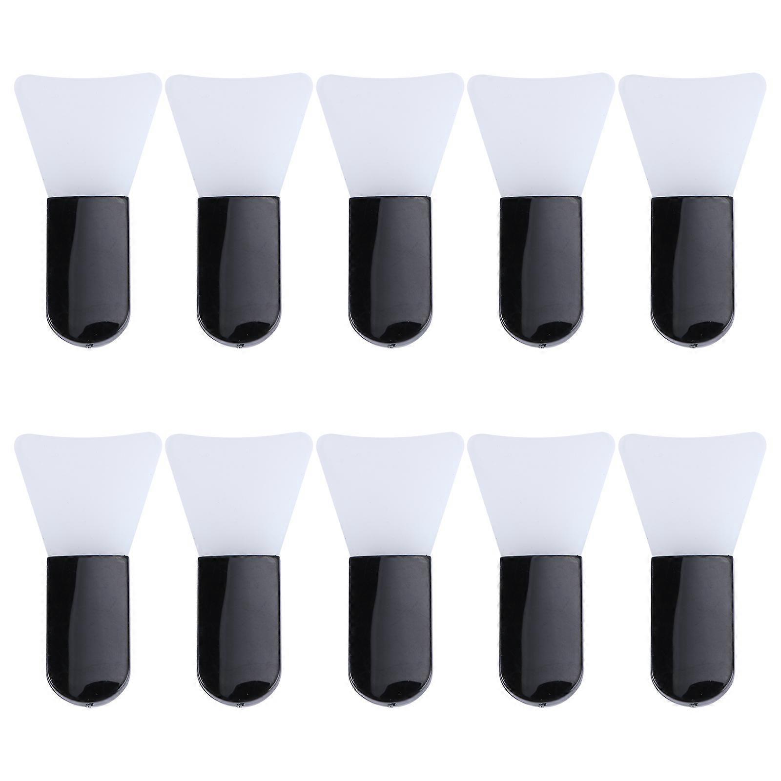 10pcs Black Silicone Makeup Brushes for Even Mask Application and Easy Cleaning