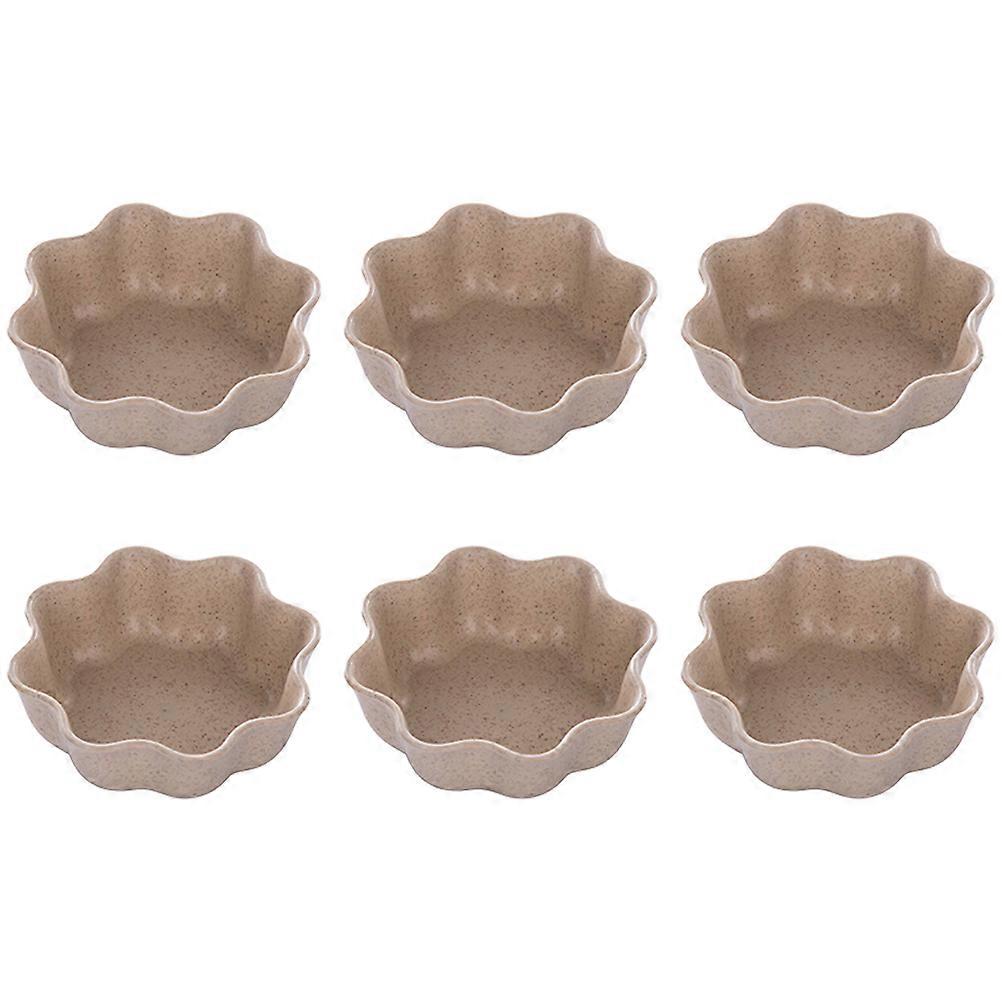 Sauce Server Dishes Creative Saucer Seasoning Container Home Use Beige 6Pcs