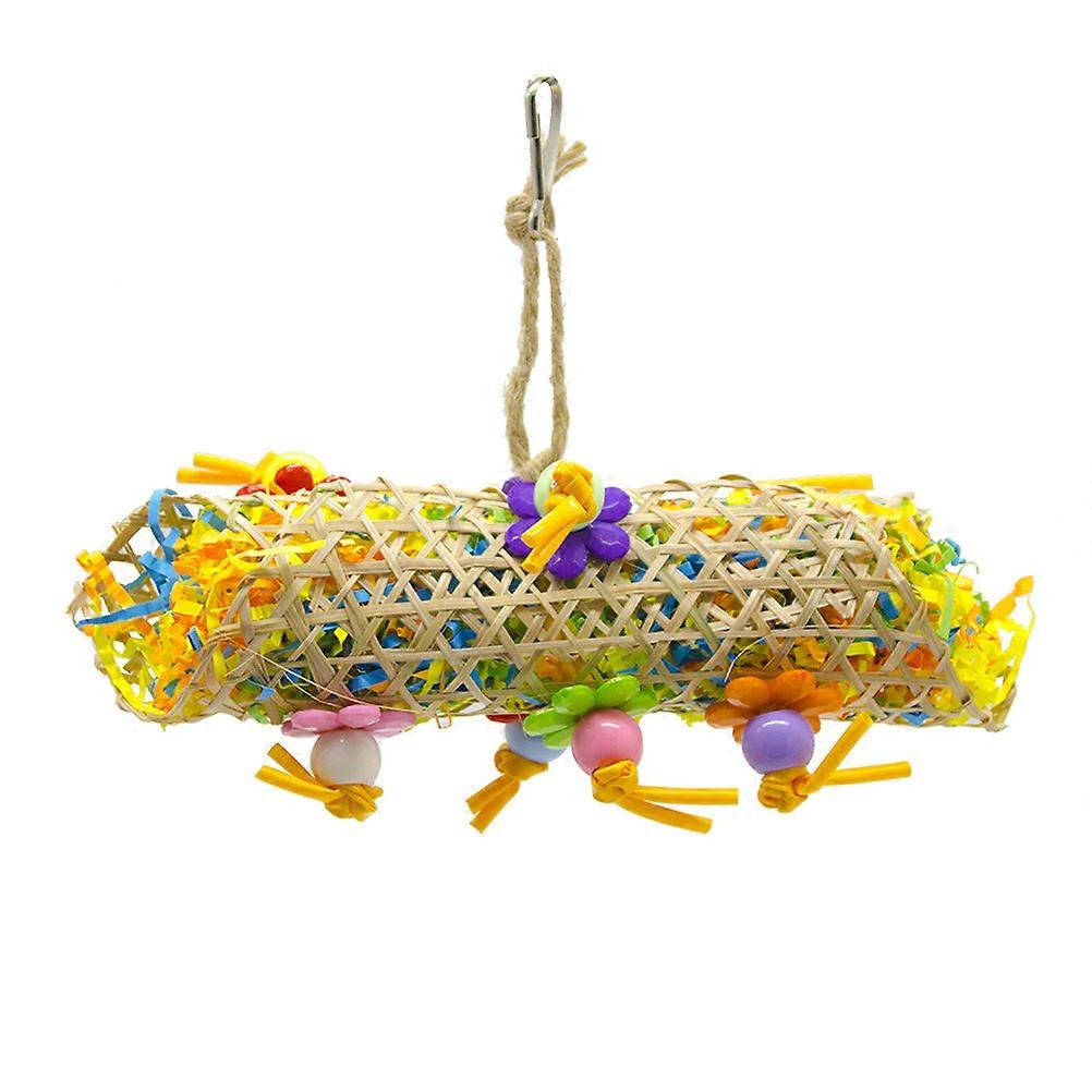 Parrot Chew Toys Bird Toys Bamboo Weaving Gnawing Drawing Paper Tube Pet Products 1Pack