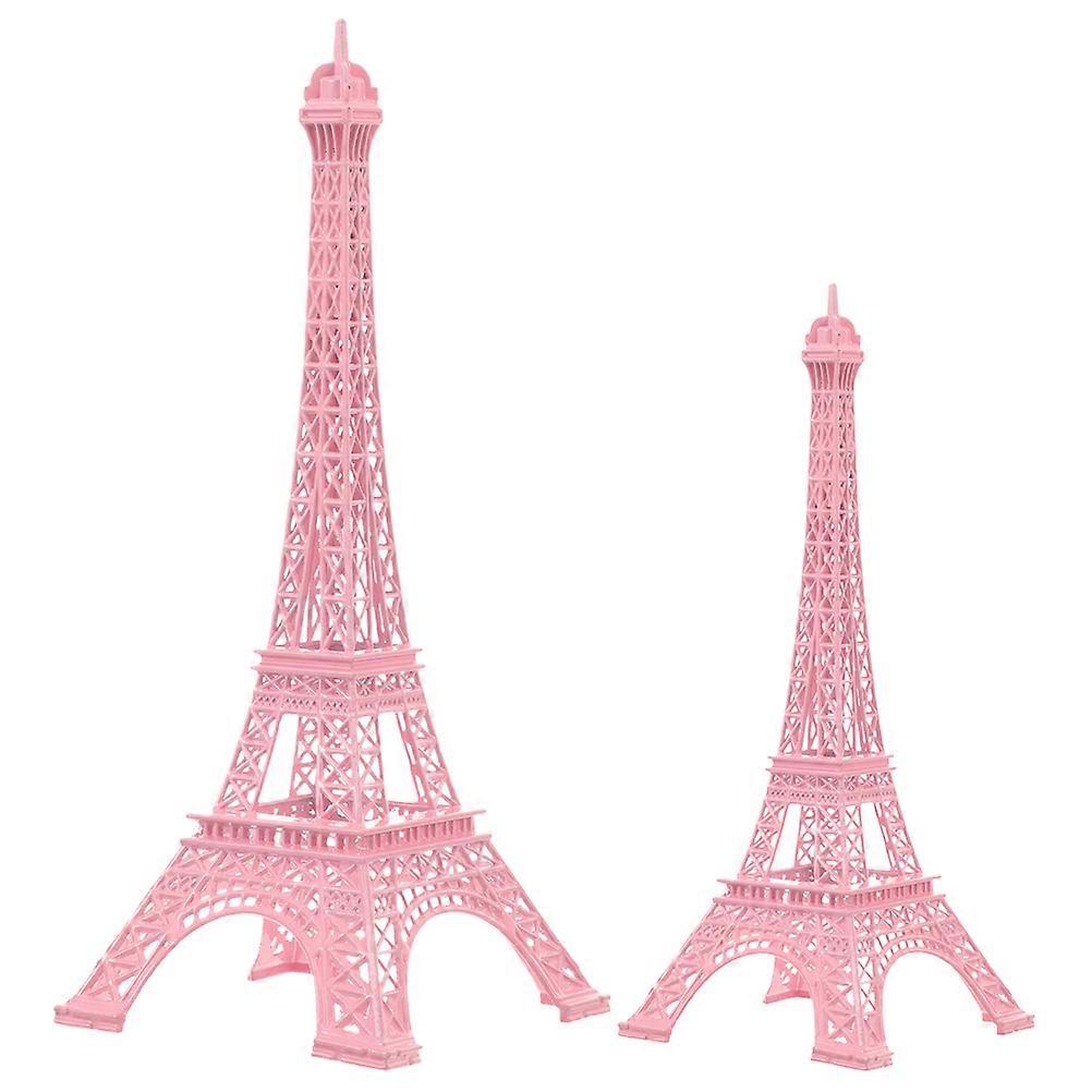 Eiffel Tower Model Decor Vintage Metallic Statue Fine Workmanship Home Office Architecture Ornament Pink Sturdy Design