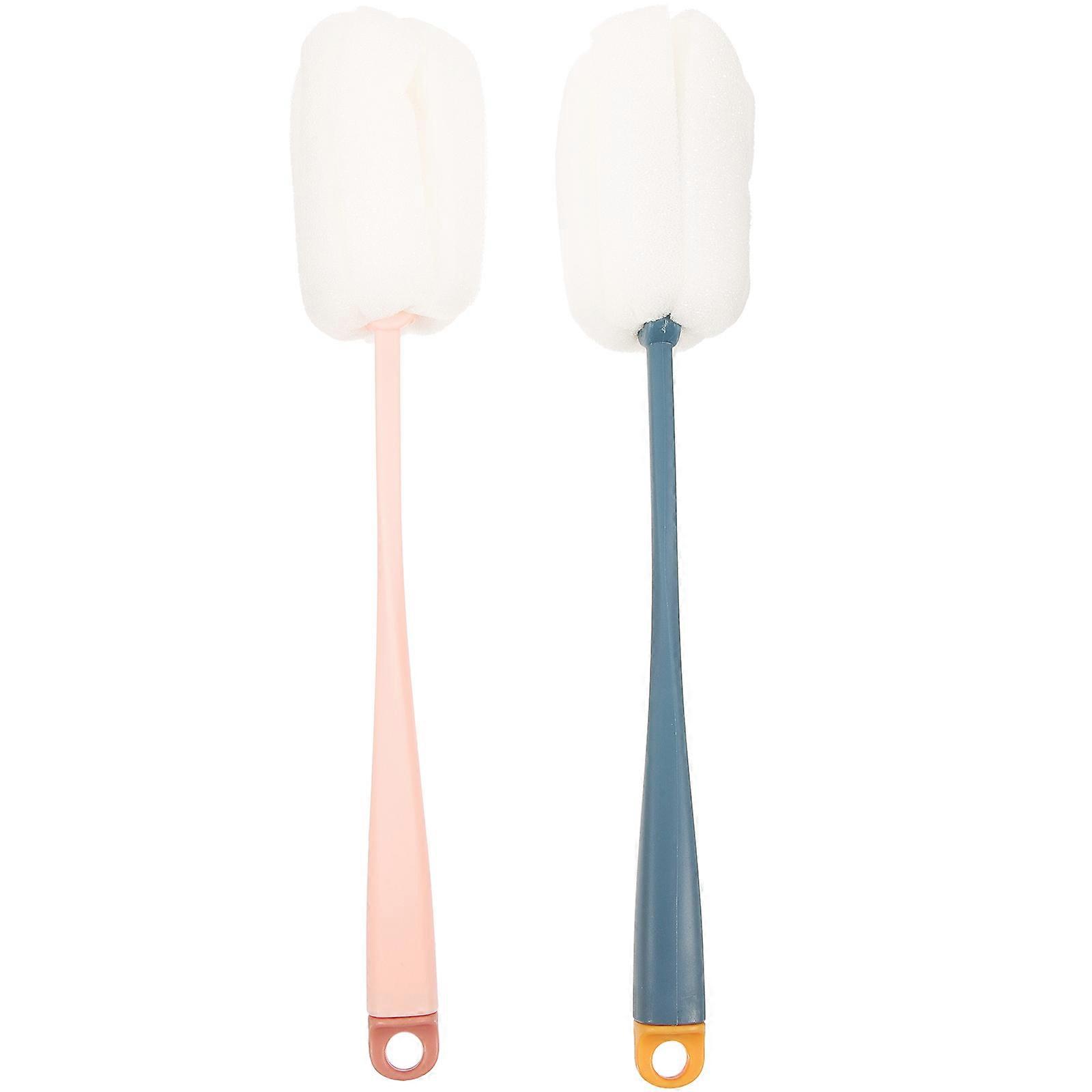 Wall Mounted Cup & Bottle Cleaning Brush with Long Handle Sponge for Home Kitchen Use