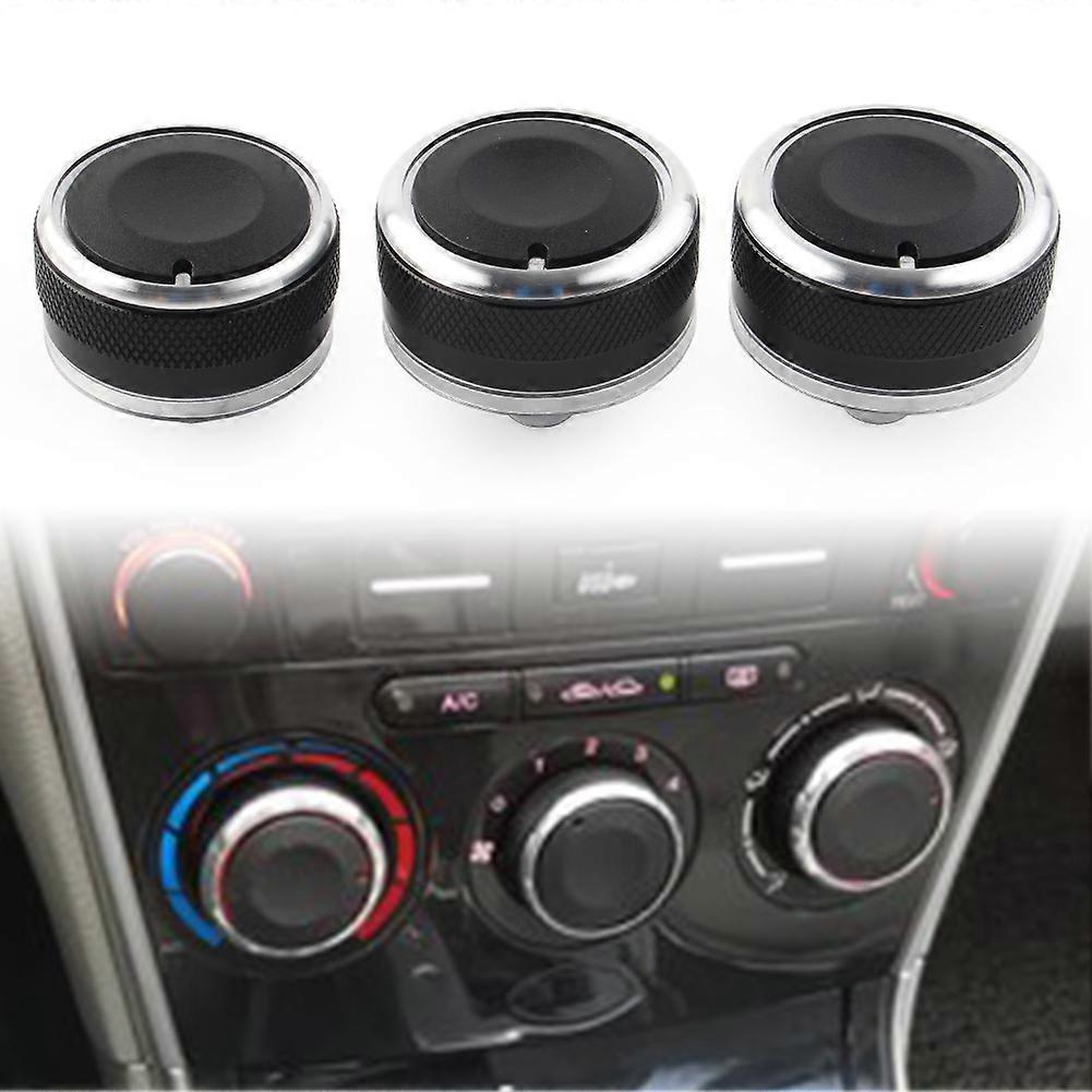 3Pcs Car Air Conditioning Heat Control Knob A/C Switch Decorations For Mazda 6 2003 2004 2005 2006 2007 2008
