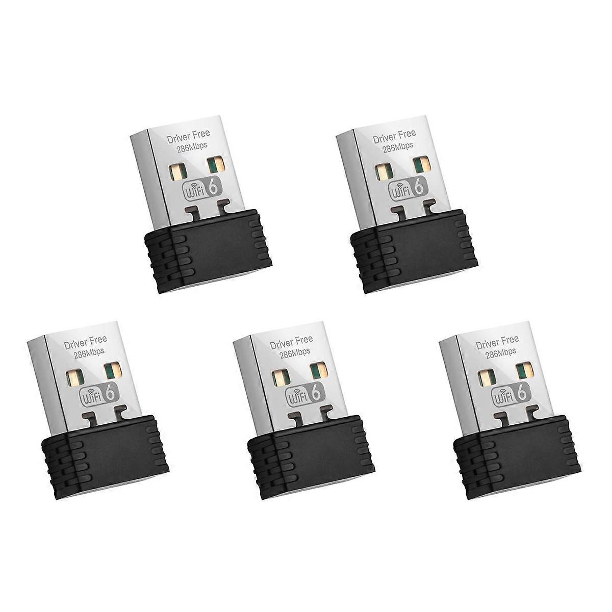 5X Wireless WiFi 6 Adapter AX286 802.11Ax 2.4GHz Free Driver USB Network Card for Win7/10/11 Compute