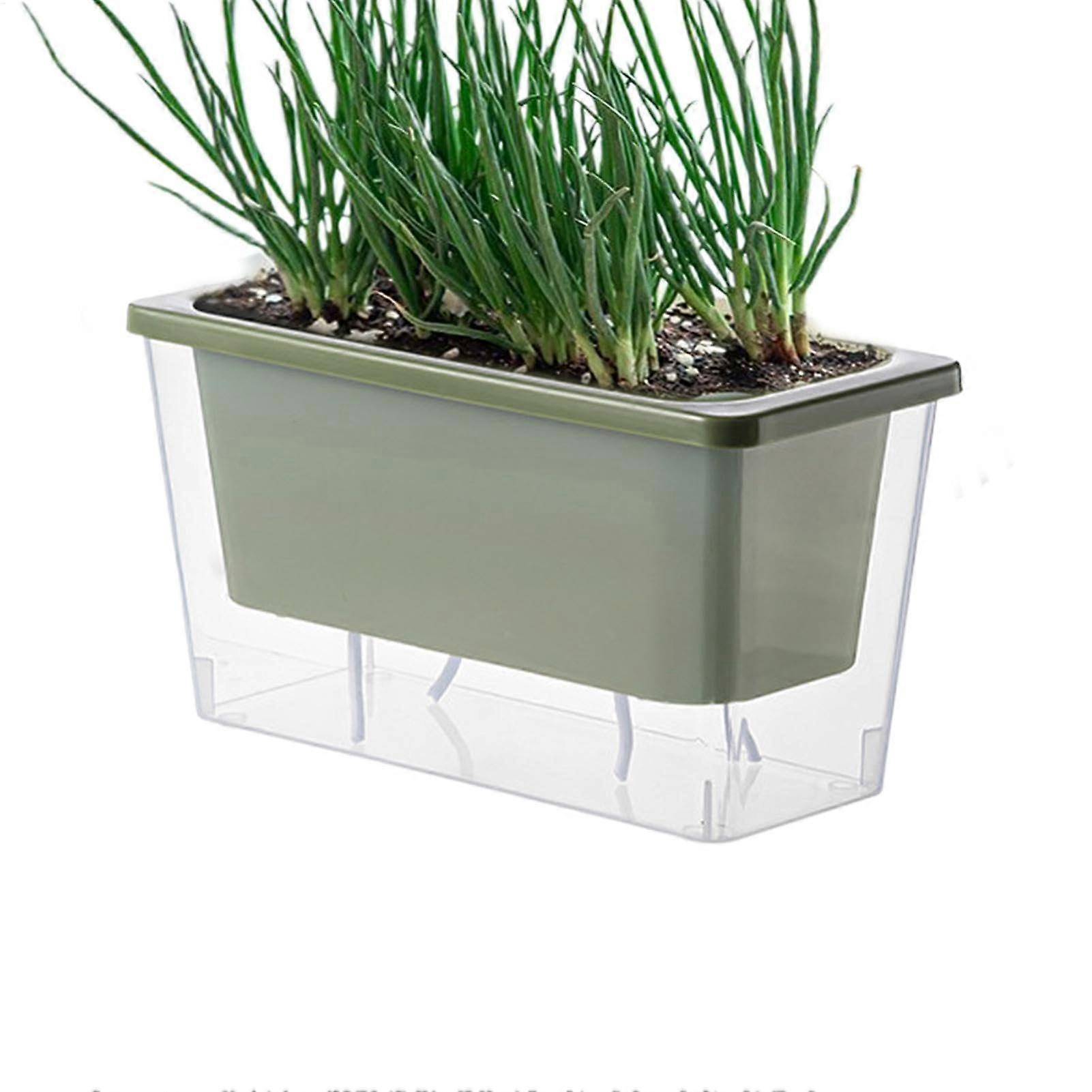 Self-Watering Pot for Balcony, Small Rectangular Vegetable Planter Box, Durable Bottom Drainage Design for Home and Yard Gardening