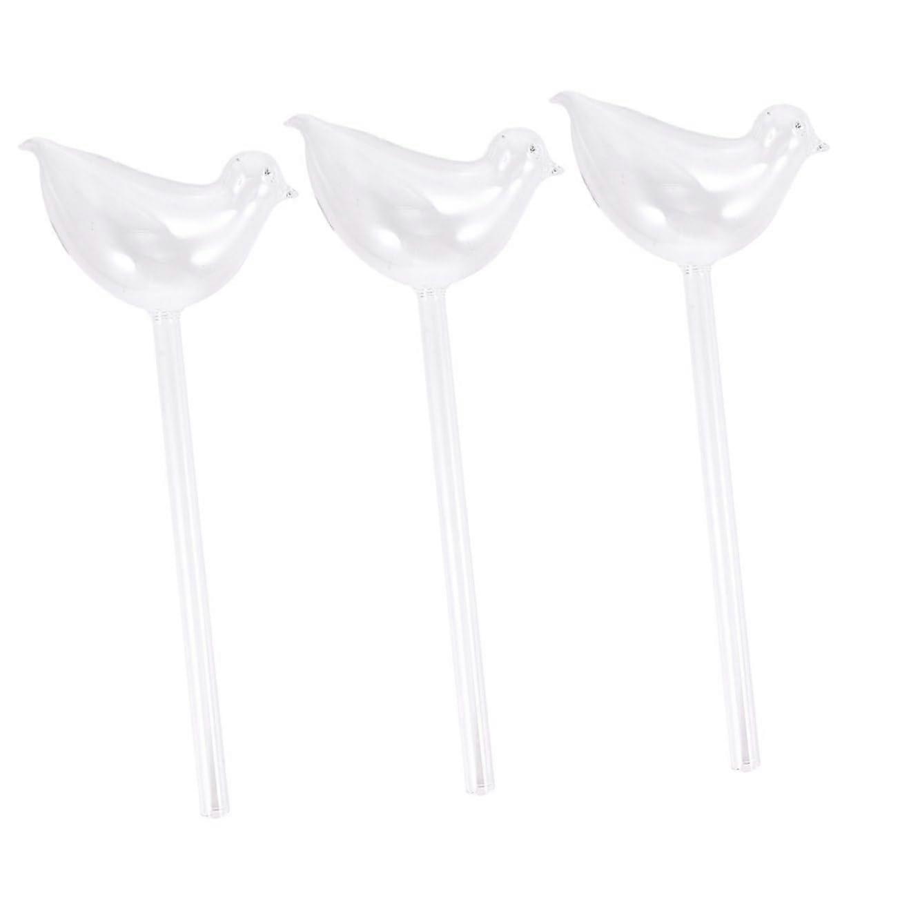 3-Piece Glass Watering Device for Indoor Plants 10.5x24cm Self-Watering Planters Automatic Flower Pot Spikes