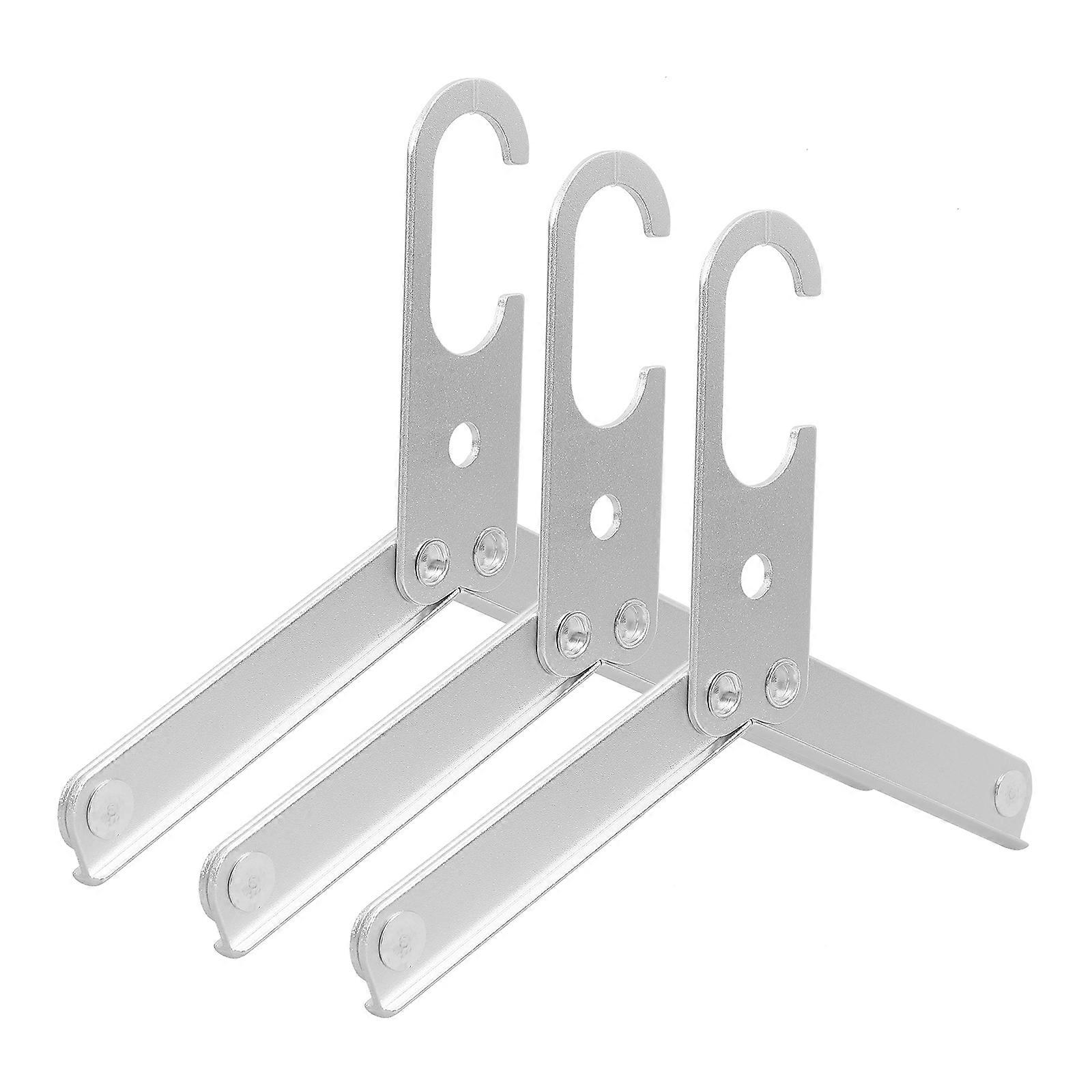 Travel Hangers For Cruise Folding Hanger Foldable Hangers Metal Heavy Duty Silver 40.00X19.50X1.00CM Space Saving 3Pcs