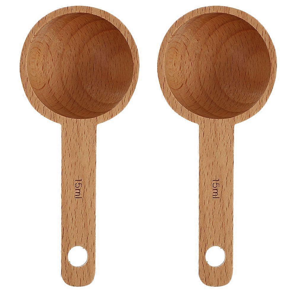 2Pcs Creative Powder Scoops Practical Wooden Spoons Simple Measuring Tools