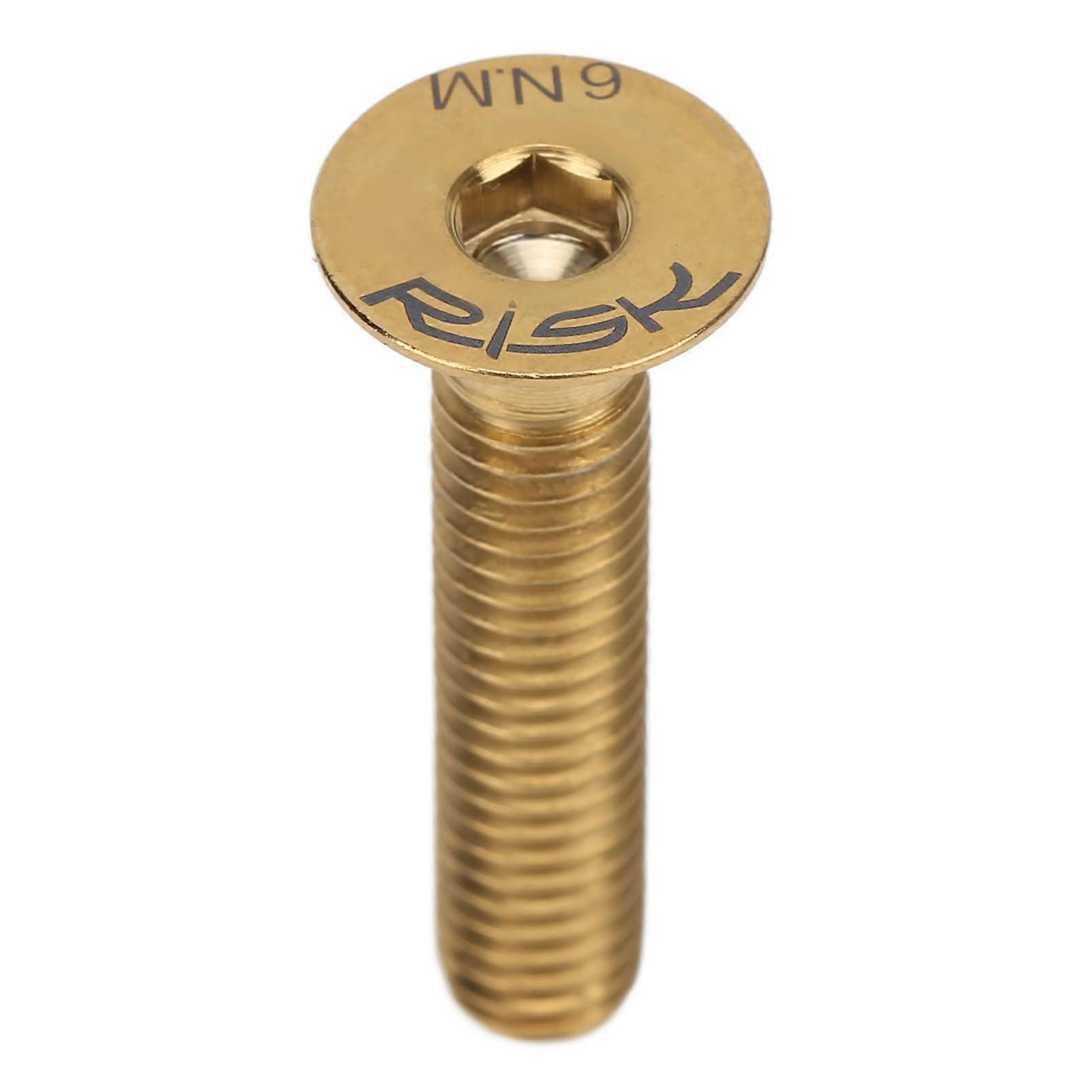 RISK M6 x 30mm Titanium Alloy Headset Stem Clamp Bolt for Bicycle Repair Gold