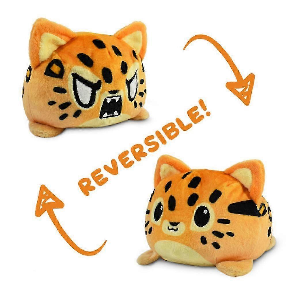 TeeTurtle | Plushmates | Cat | Orange Tabby | Happy + Angry | The Reversible Plush That Hold Hands!