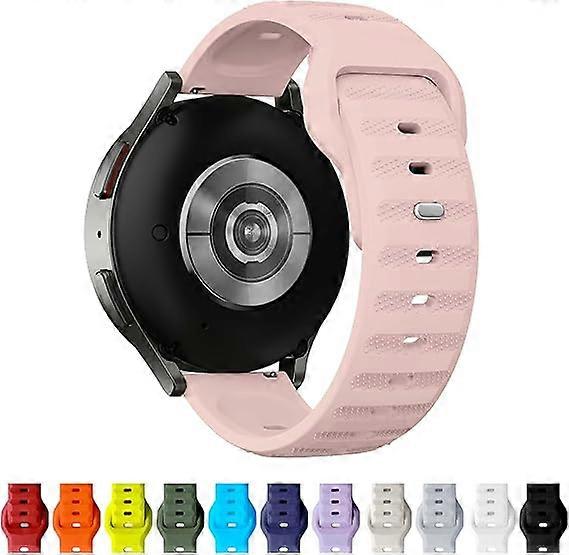 22mm Silicone Watch Band, Unisex, Adjustable Buckle, Quick Release, Pink Sand Sport Band, Smartwatch Compatible