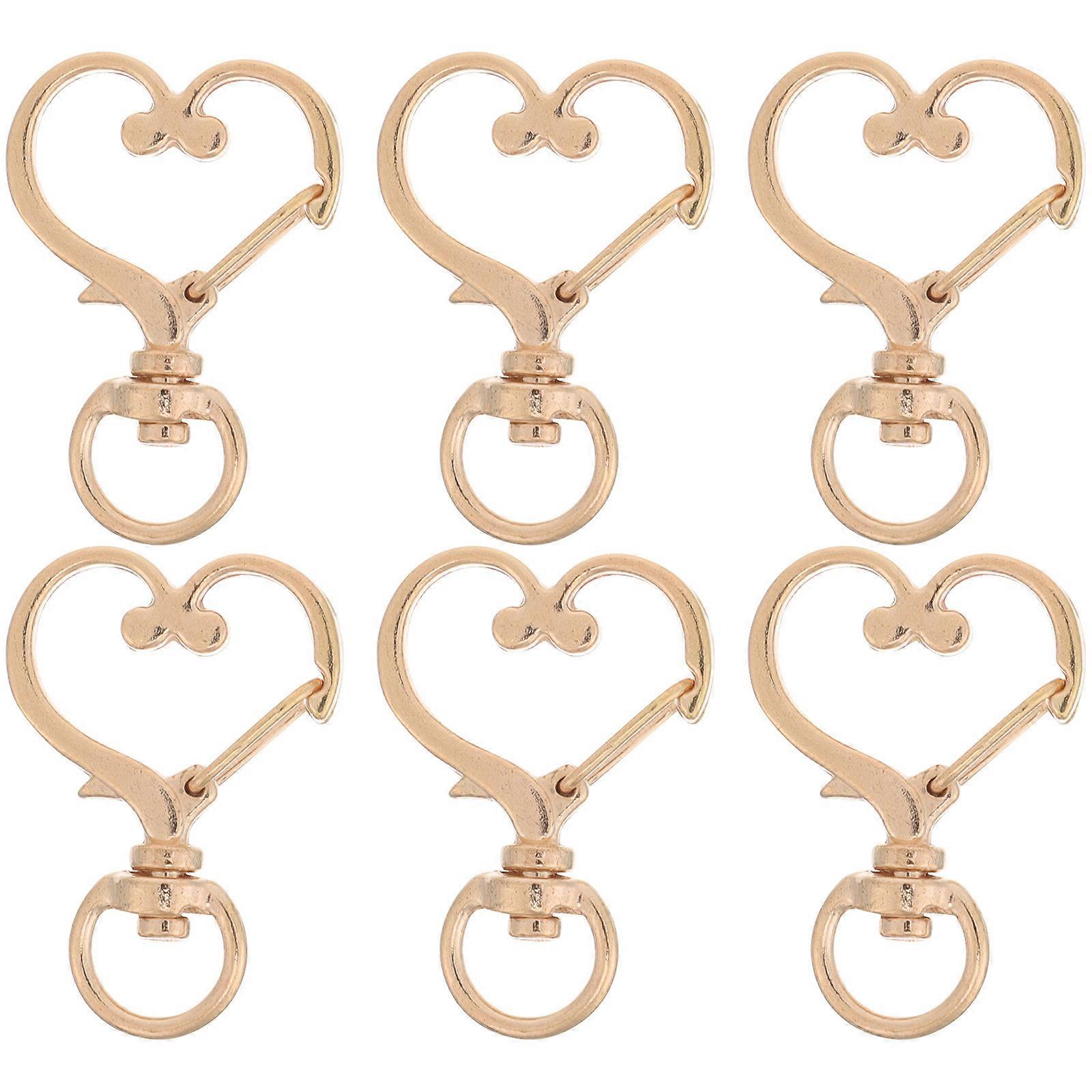 Heart Shaped Metal Buckle Rings for Purse Bag DIY Crafts – Durable Gold Alloy Keychains and Fasteners for Key, Backpack, Belt, and Handbag Accessories