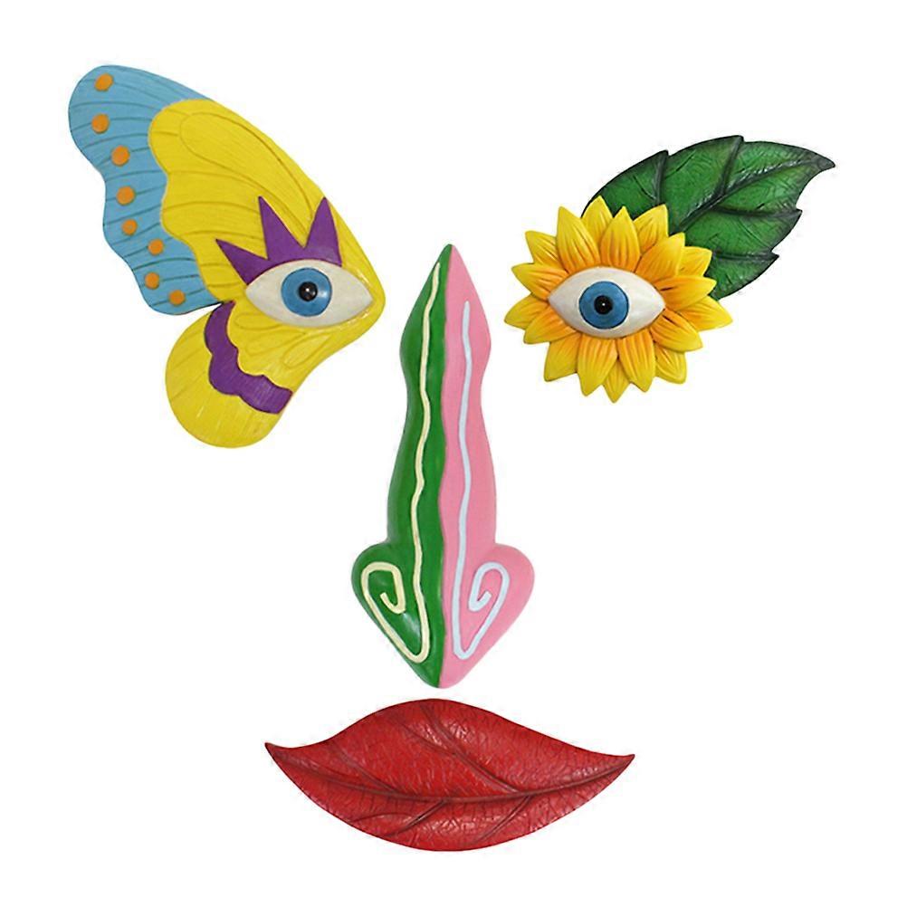 Tree Face Garden Decoration Waterproof Durable Resin 12.50X5.00X2.00cm 1Set