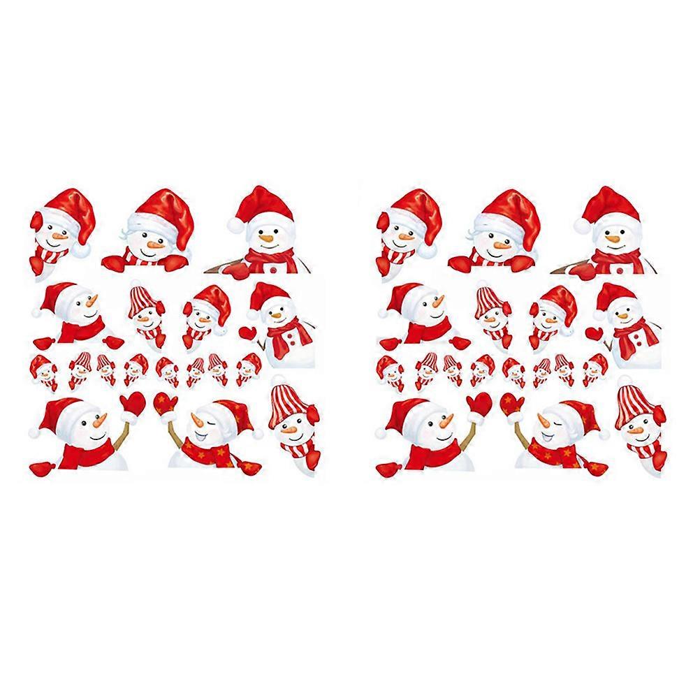 Christmas Window Stickers Snowman Shape 28x28cm Assorted Color 2 Sheets
