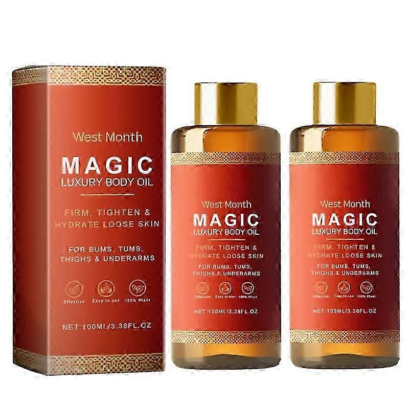 2xマジックボディオイル-100ml、ふっくら、引き締め、引き締め、肌、太もも、おなかに潤いを与えます