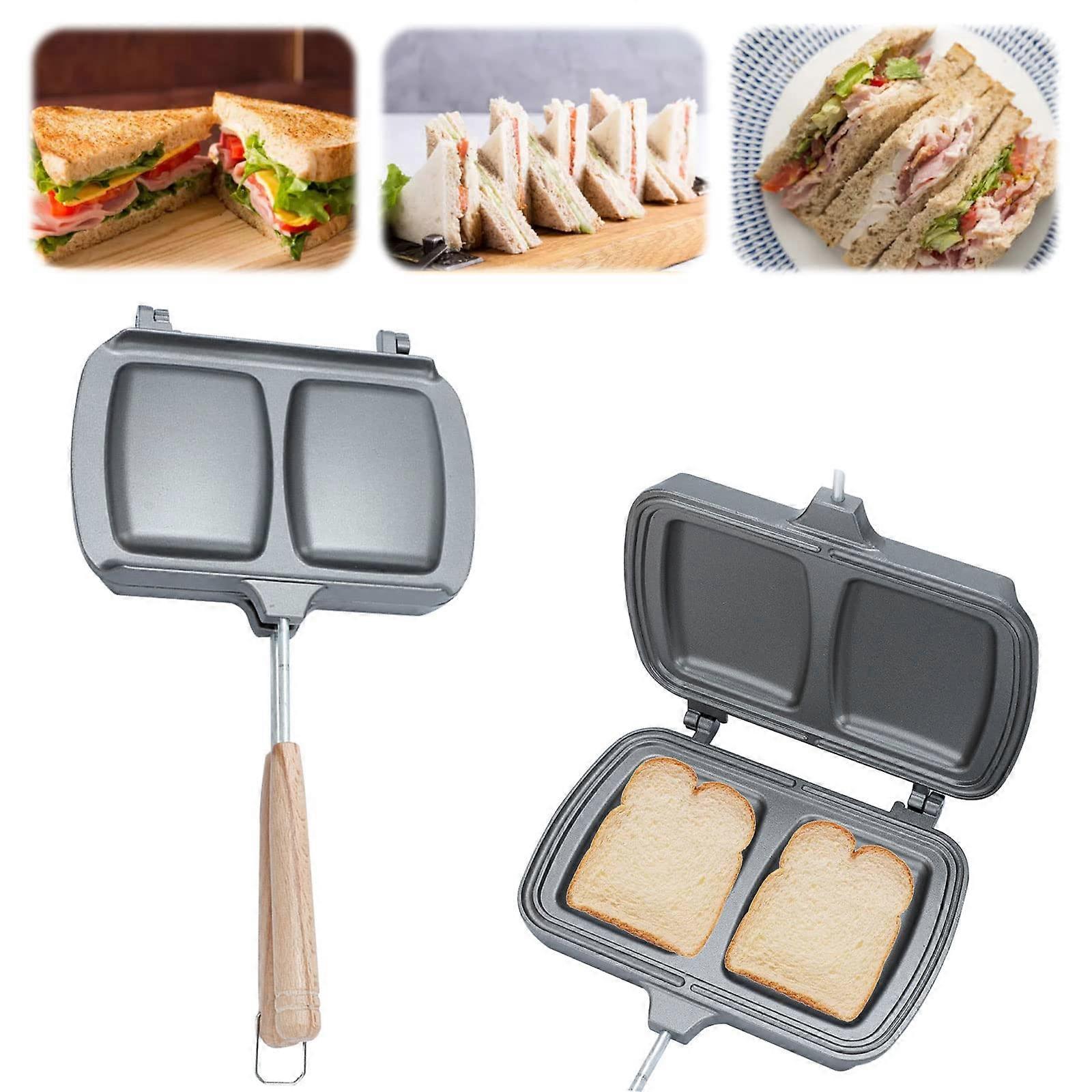 Sandwich Toaster, NonStick, Removable, with Handles, DoubleSided Grill Pan