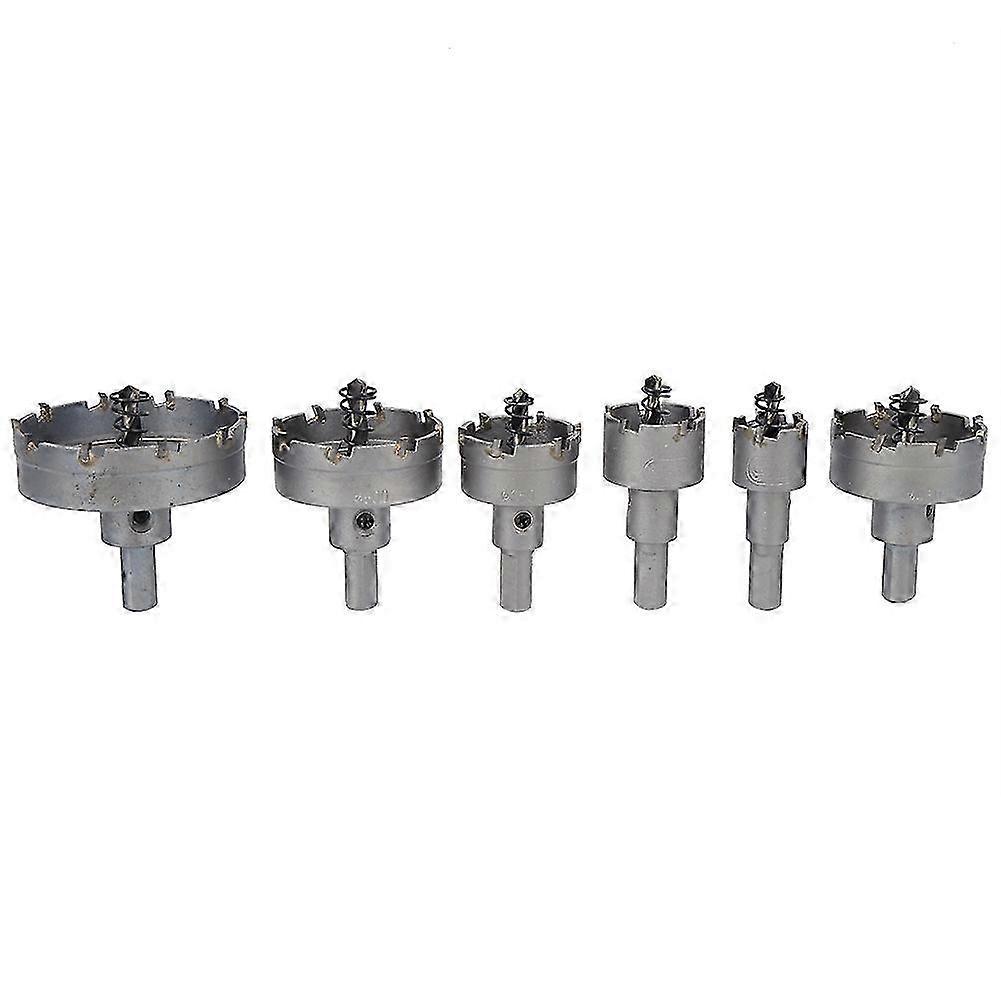 6PCs Large-Size Hole Saw Bit Accessory for Iron with Cemented Carbide Material