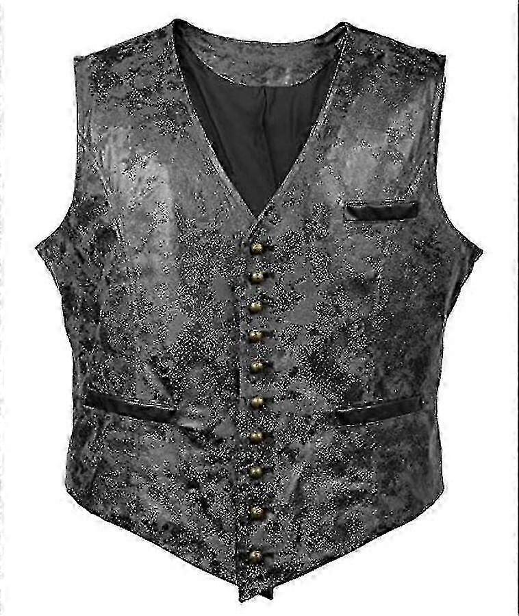 Men's Solid Color Velvet Faux Leather Vests