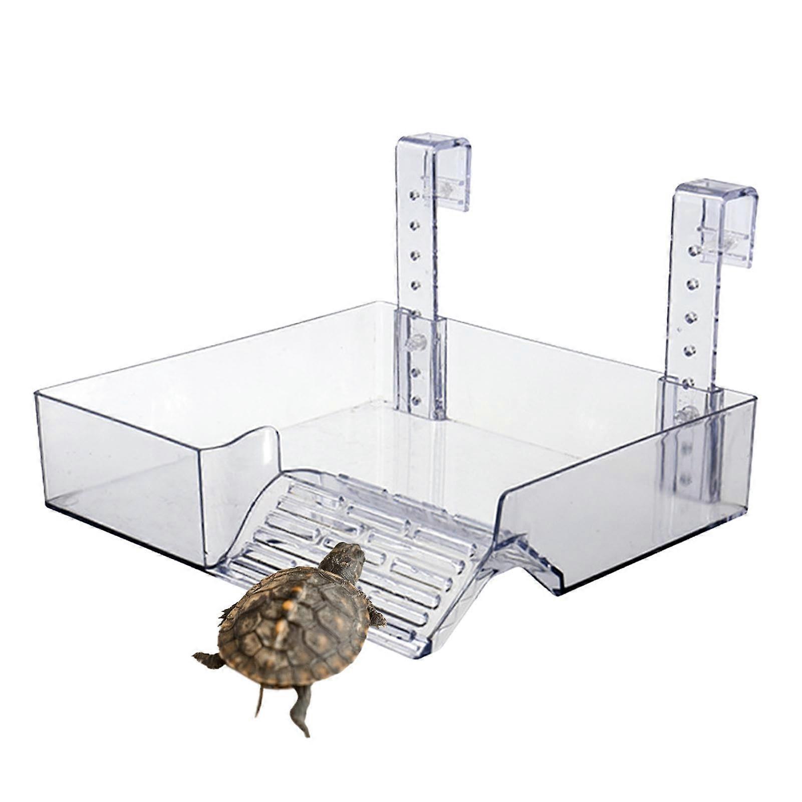 Floating Turtle Basking Ramp For Reptiles Aquatic Dock Platform Turtle Tank Compatible Turtle Ramp Plastic Construction