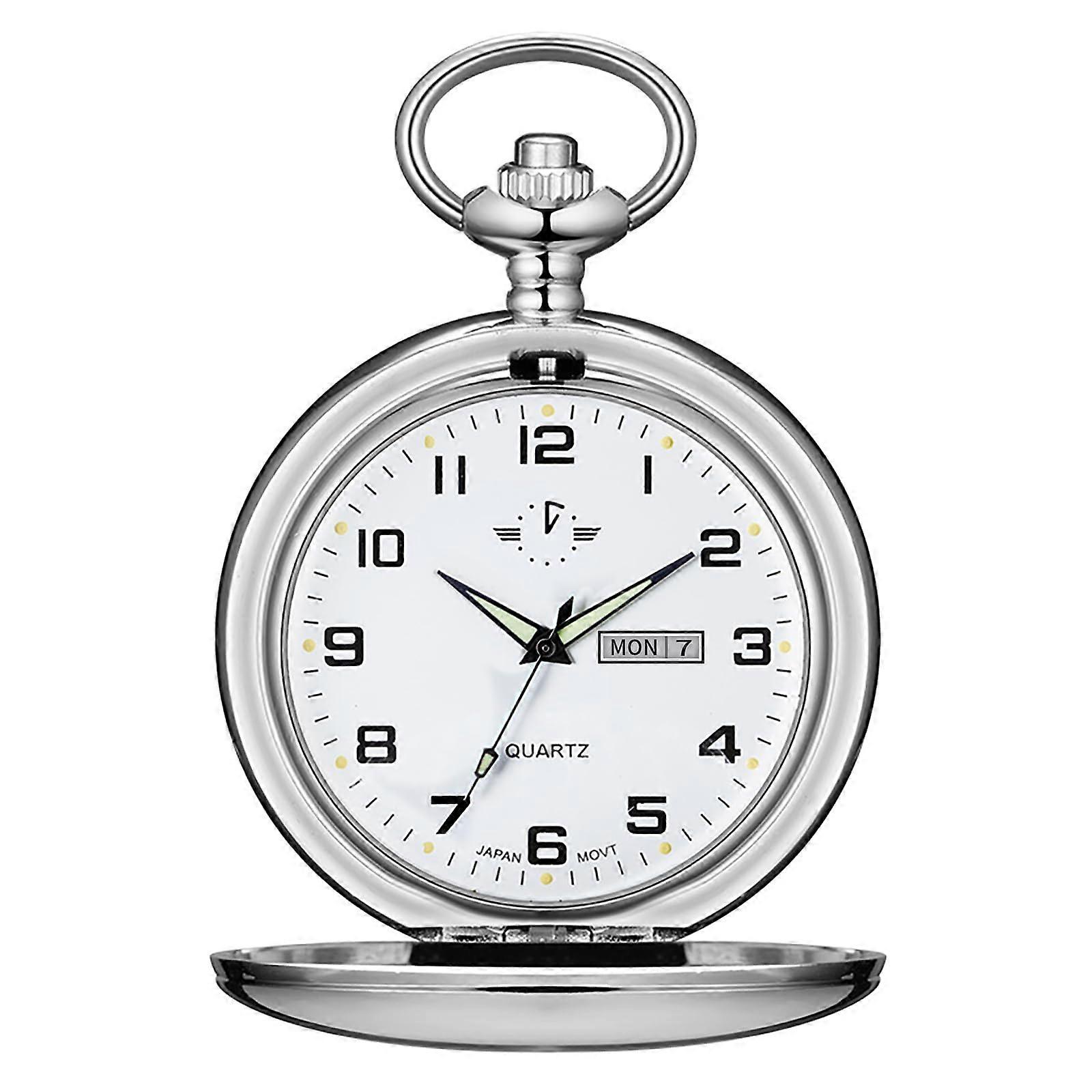 Smooth Quartz Pocket Watches Smooth Silver