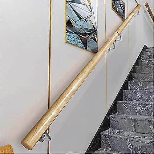 Set di corrimano per scale in legno con staffe da parete in argento, ringhiera antiscivolo per anziani e bambini, 200cm.