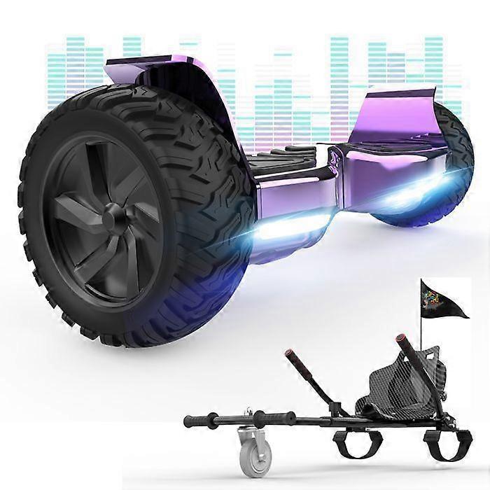 Hoverboard RCB 8.5 ίντσες Ηλεκτρικό σκούτερ παντός εδάφους Γυρόποδα Hummer Bluetooth LED + Ρυθμιζόμενο Hoverkart Karting Μωβ & Μαύρος