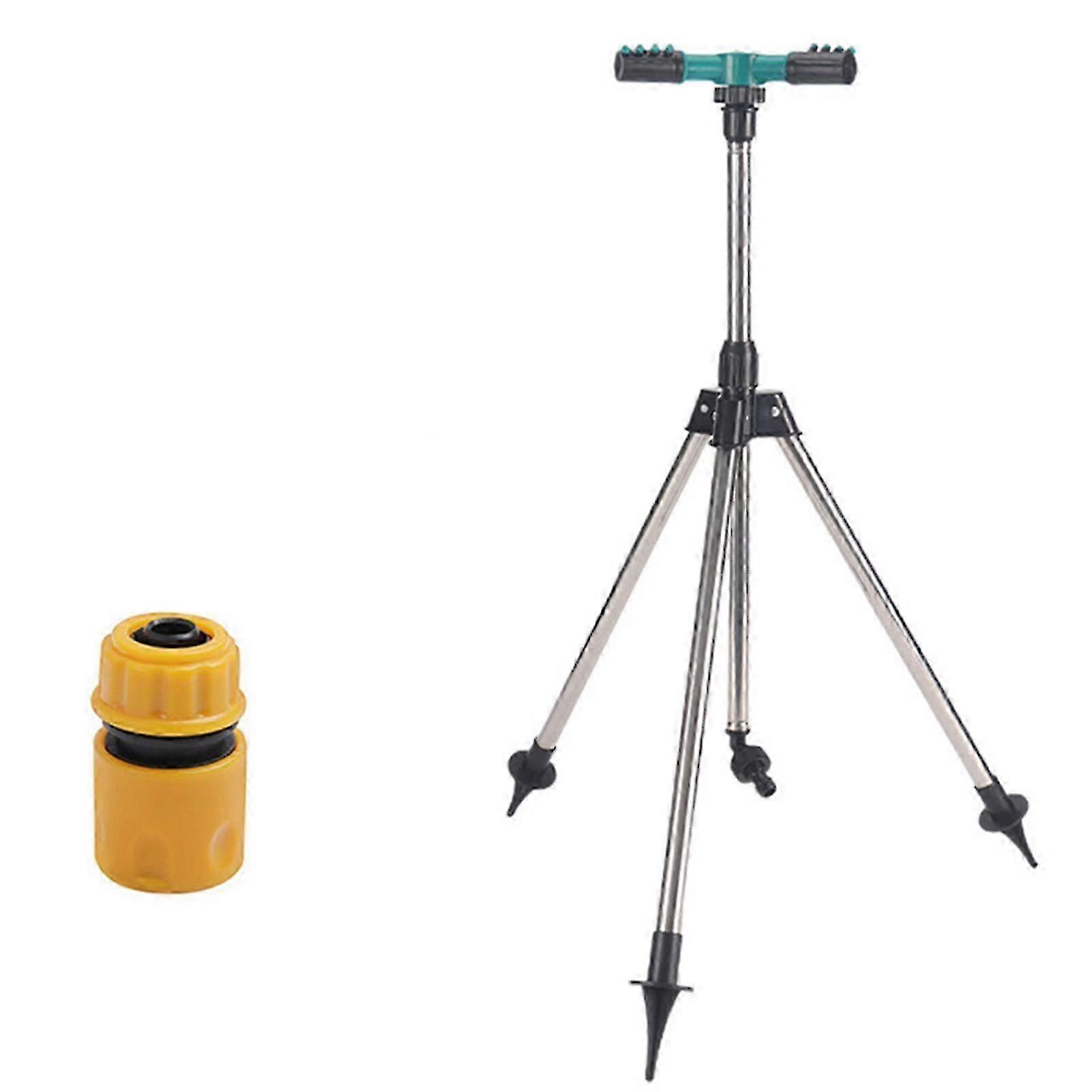 3-Arms Rotating Sprinkler with Tripod for 360-Degree Large Area Coverage - Multipurpose Yard Sprinkler for Plant Irrigation