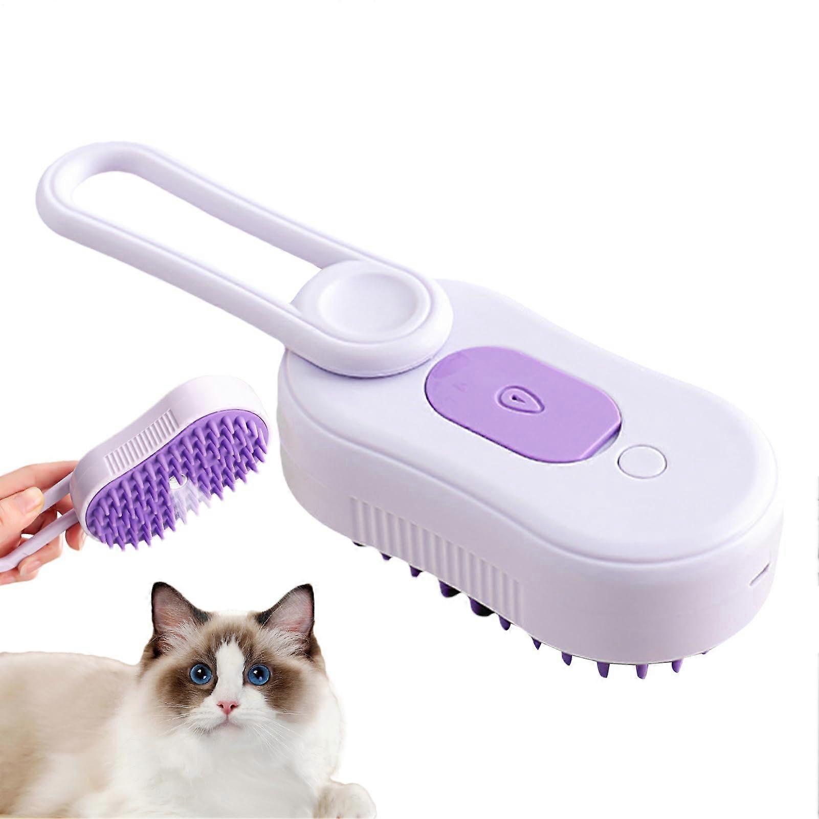 猫毛蒸笼刷加热按摩工具抗静电头发清洁剂,离子喷雾疗法