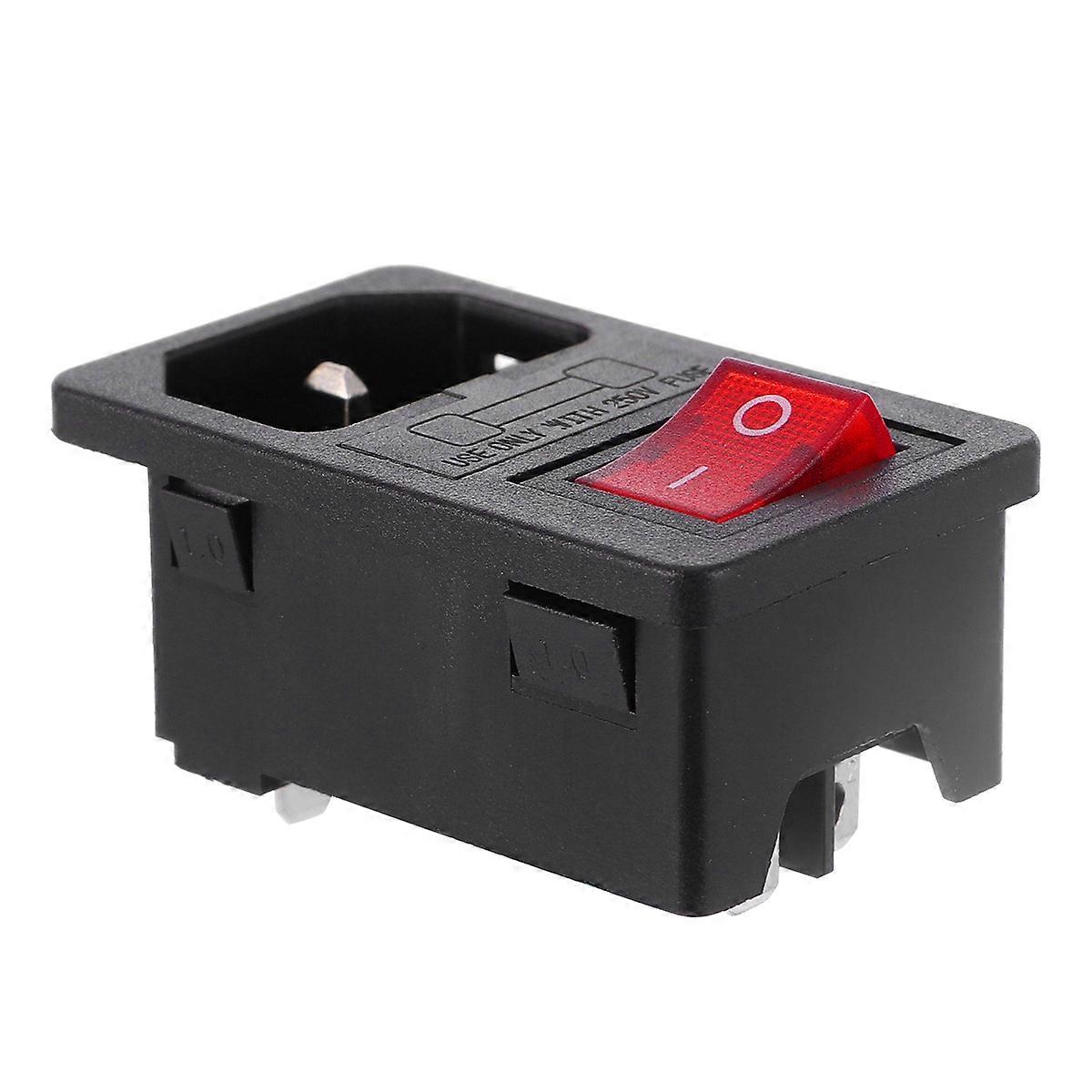 10A AC Power Inlet with Rocker Switch and Fuse – Universal Electrical Outlet for Computers, Fitness Equipment, and Neon Lights – Easy Installation,