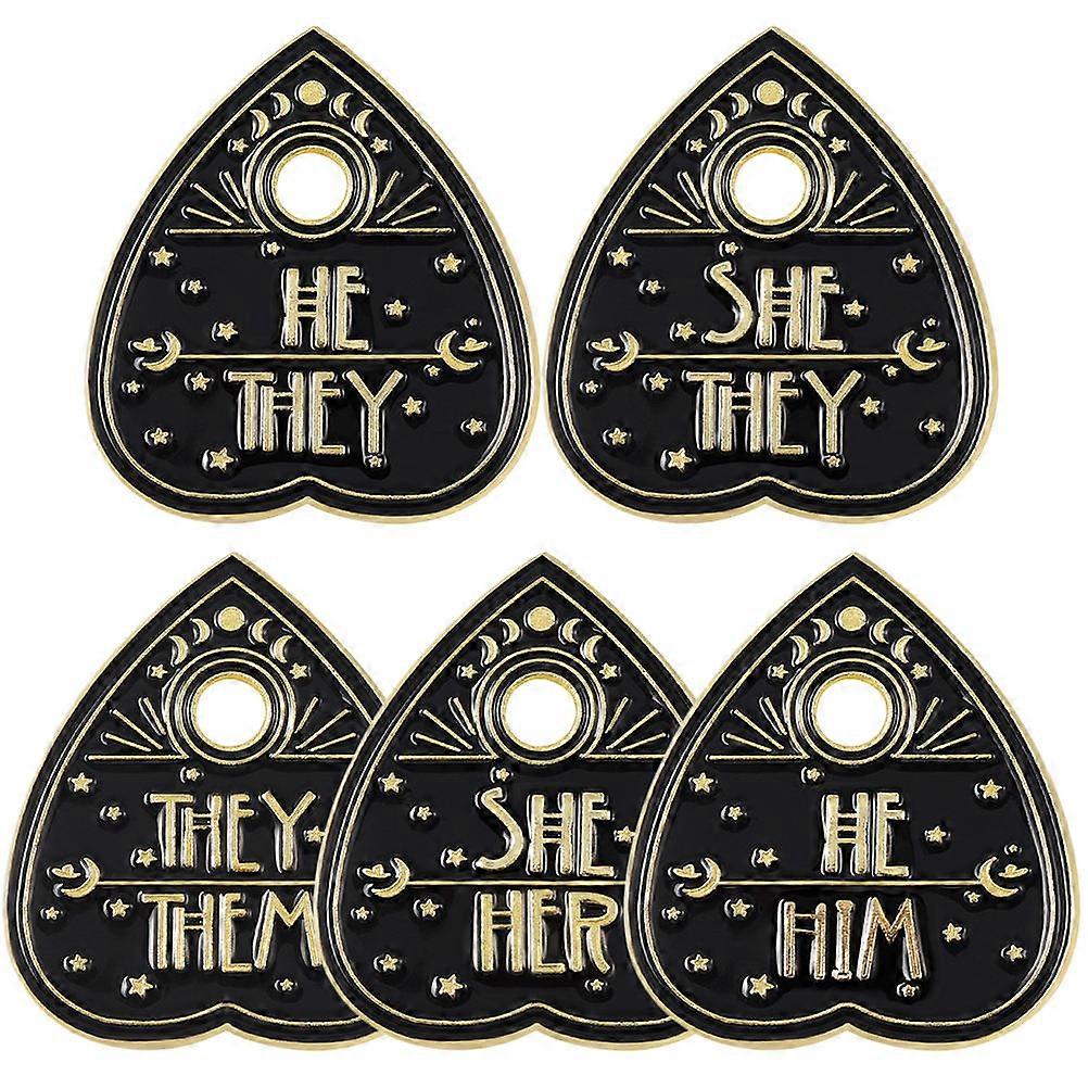 a refined and appealing product description based on your input:
**5pcs Heart Shaped English Letter Brooches – Durable & Aesthetic Fashion Pins
