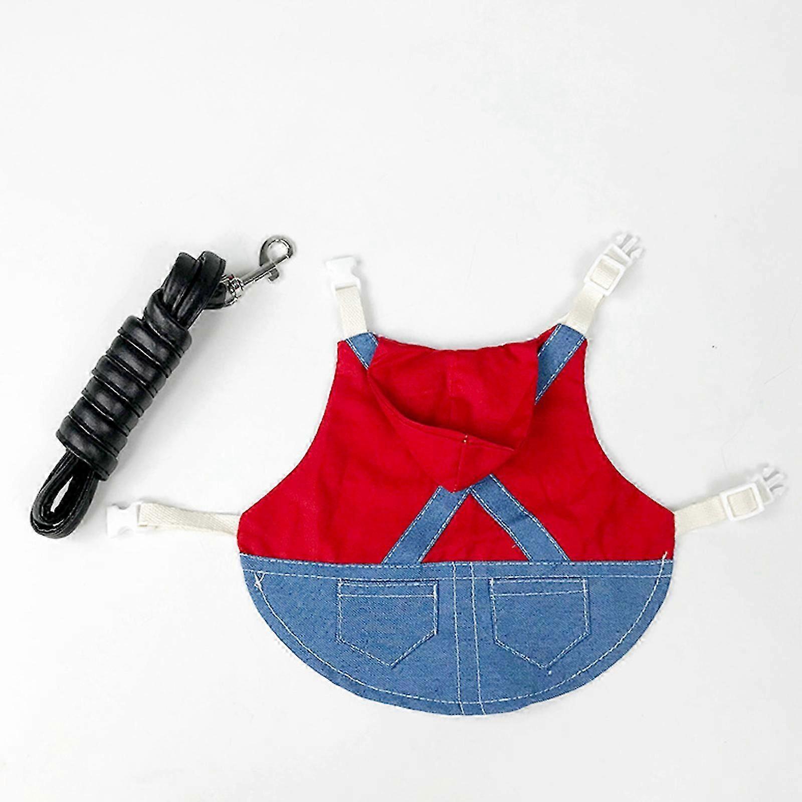 ウサギのモルモット、ウサギの格子縞のハーネスリーシュモルモットブルーデニム黒と白のチェック柄のドレスのためのウサギのハーネスとリード小動物の服