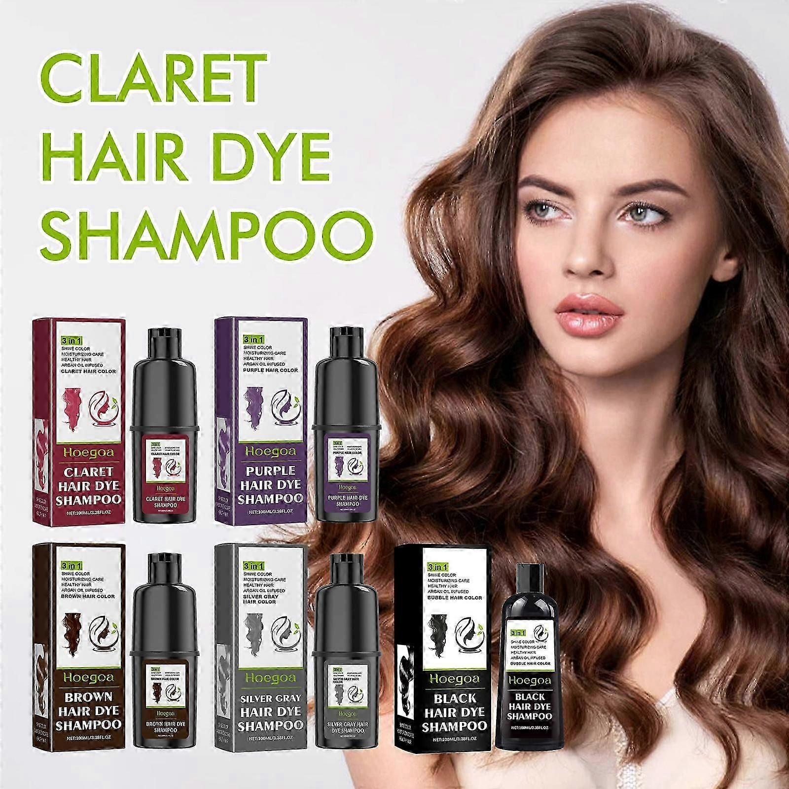 Haarfärbeshampoo, Haarfärbemittel, Instant Haarfarbe Shampoo für Männer und Frauen, 3 in 1 Haarfärbeshampoo, Graues Haarabdeckungsshampoo
