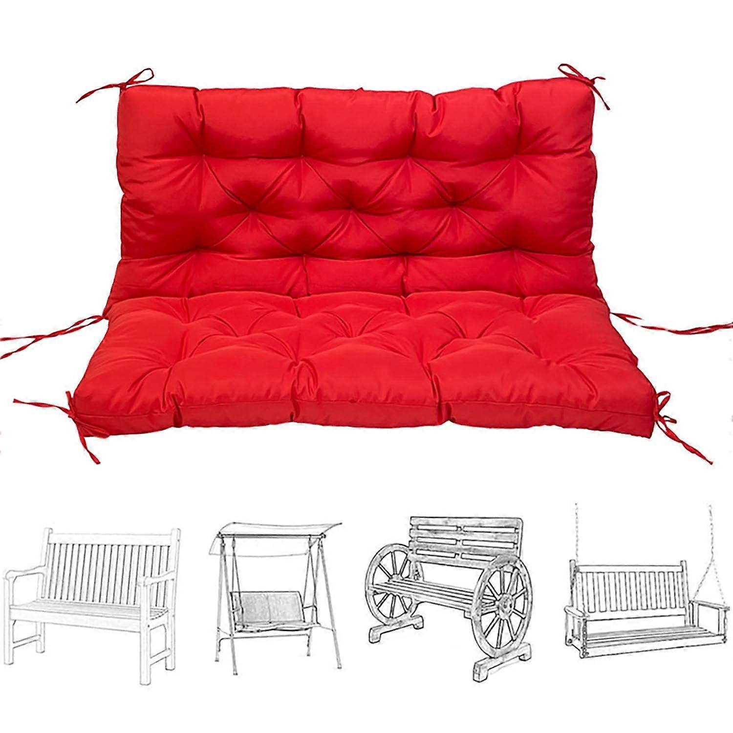 Waterproof patio cushion set for 23seater, replacement cushions with backrest, red 150*100*10cm