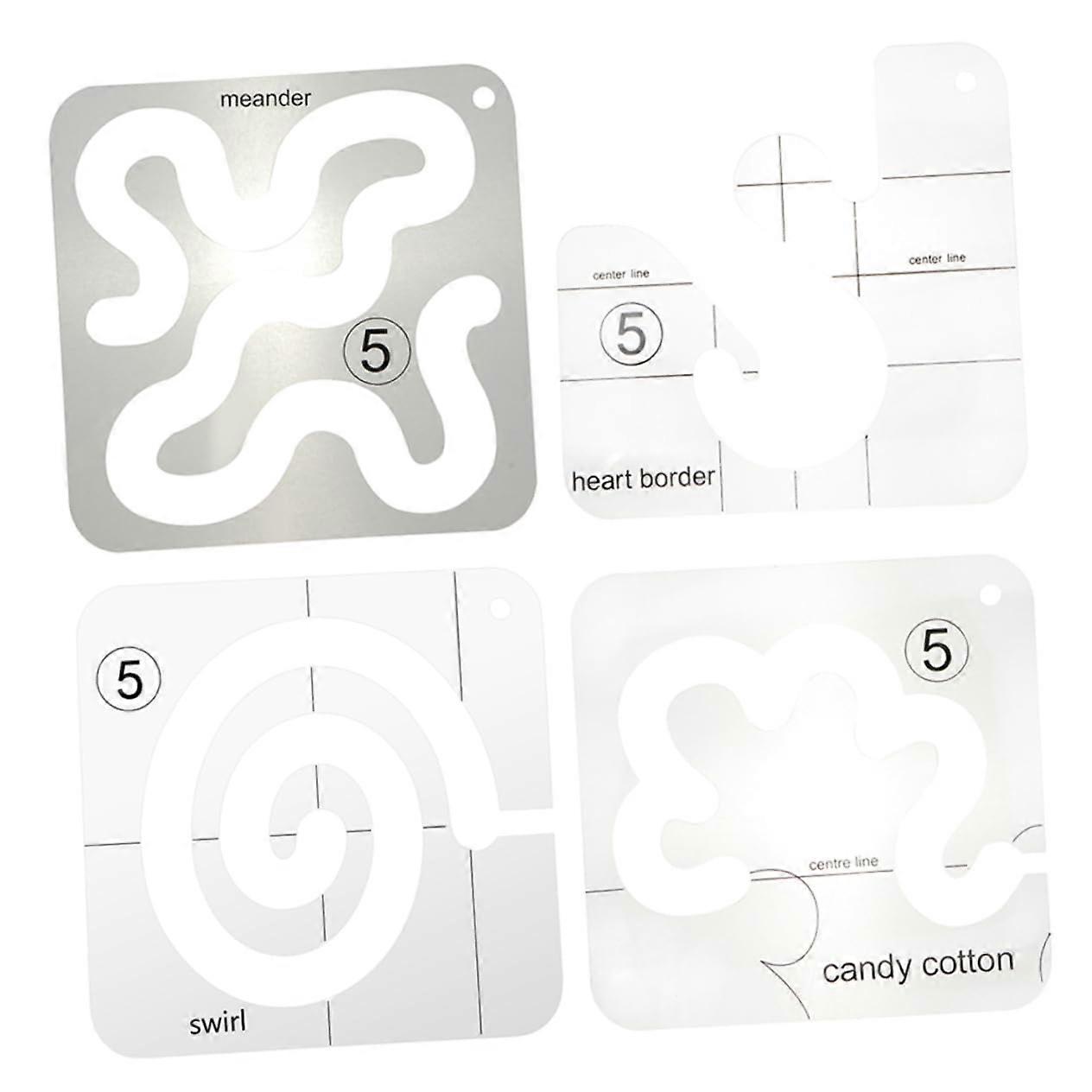 4Piece Acrylic Patchwork Ruler Set for DIY Sewing, Quilting