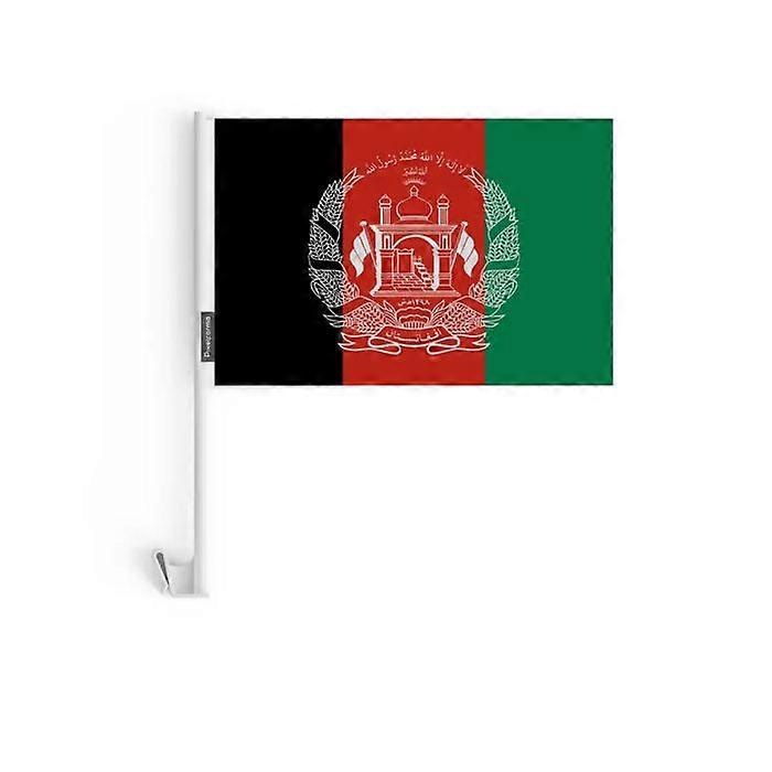 Car Flag Afghanistan – 14 x 21 cm – Polyester Fabric – Window Attachment – 10 pieces