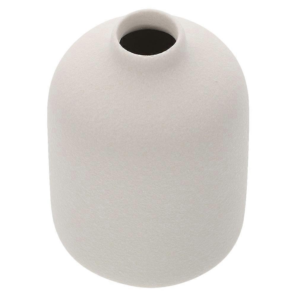 Ceramic Flower Vase, Matte White Handmade Porcelain Decoration for Table or Desk with Stable Flat Bottom for Floral Arranging and Home Decor