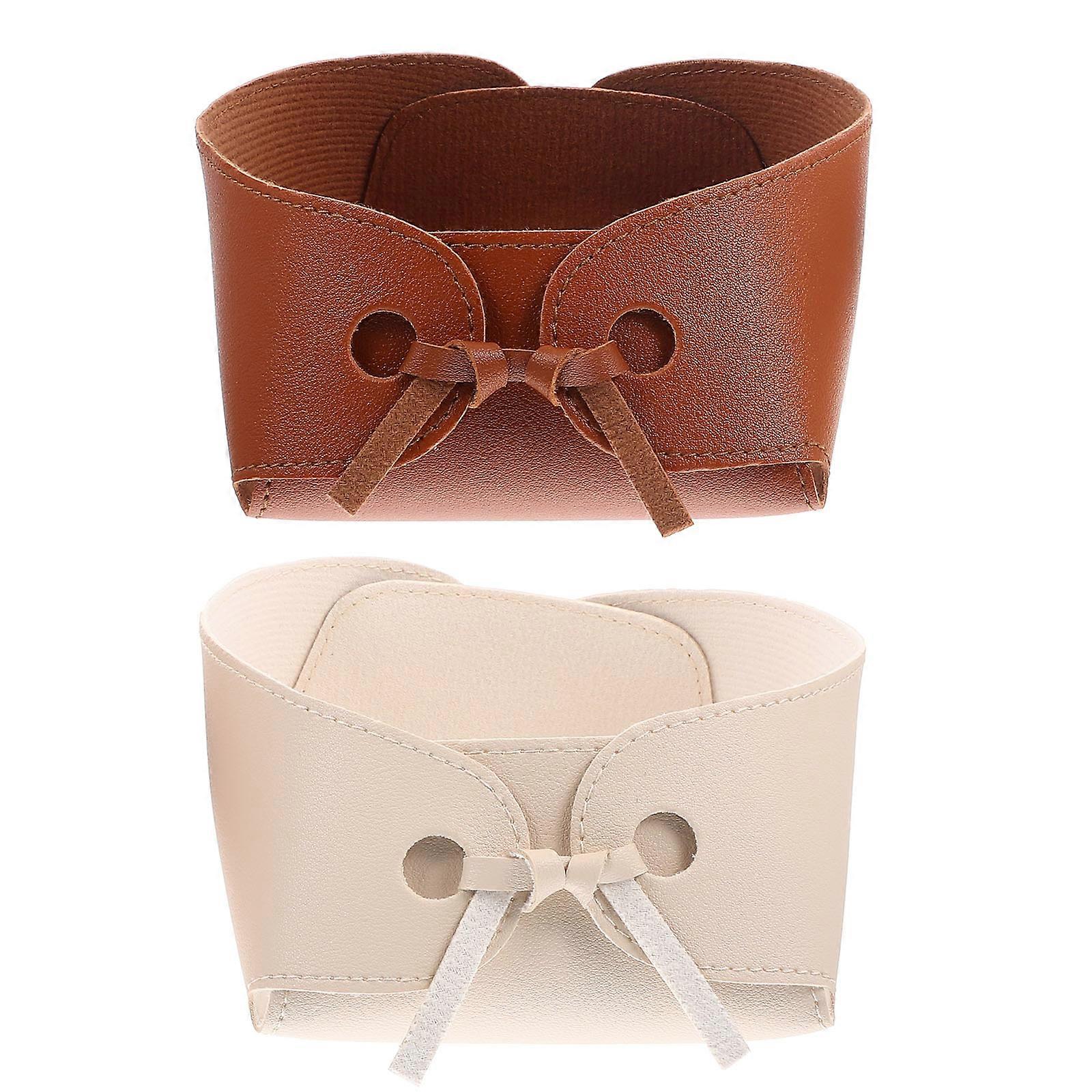 Tabletop Storage Tray Leather Rectangular Accessories Organization For Home Office 17.00X12.00X7.00CM 2Pcs