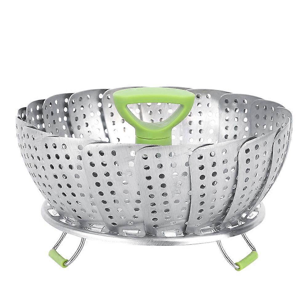 Stainless Steel Folding Mesh Dish Fruit Vegetable Steamer Basket Kitchen Cooking Tool