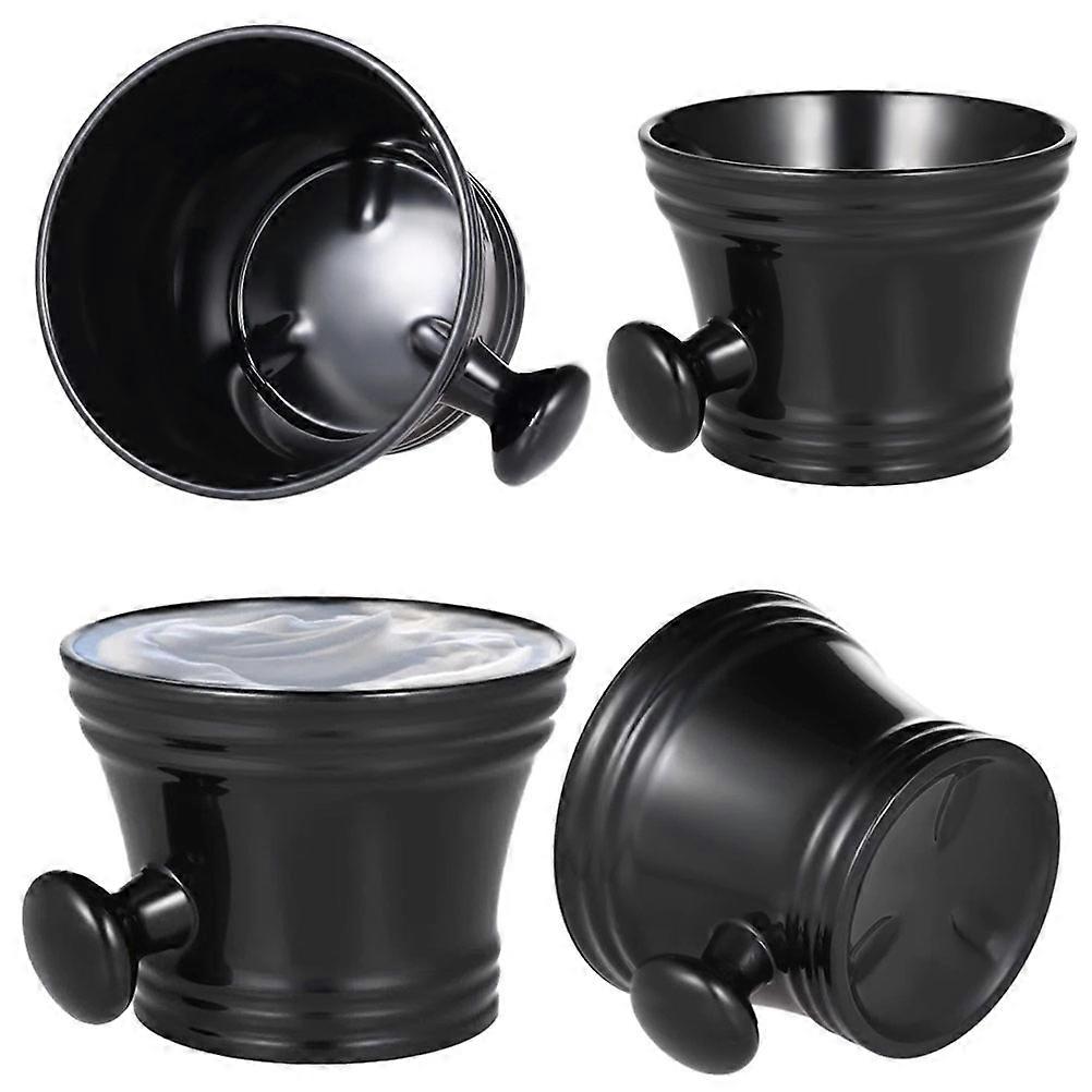 Stylish Black Plastic Shaving Bowl with Round Handle – Durable Shaving Soap Cup for Men’s Grooming